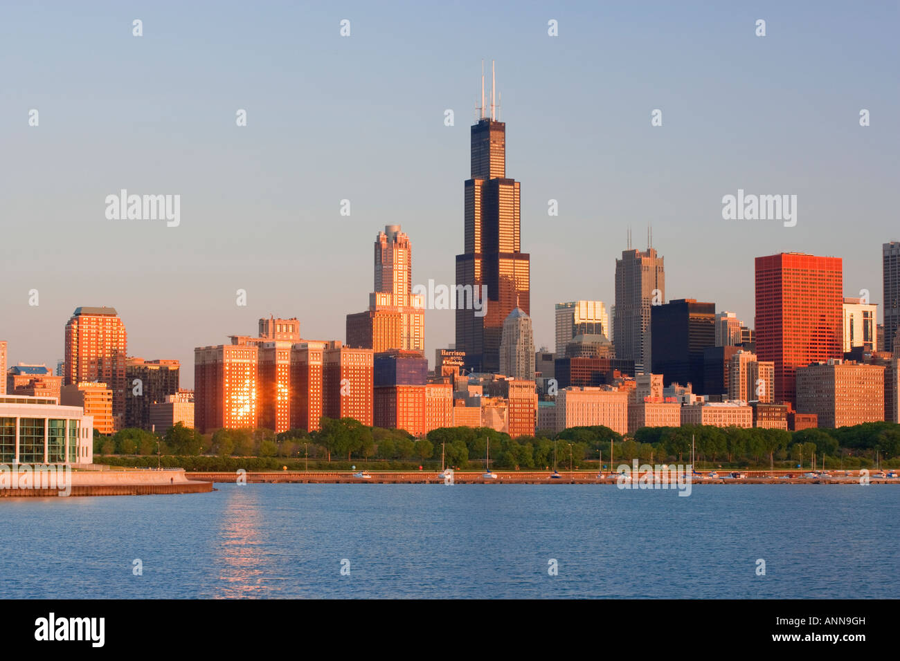 USA Chicago Skyline viewed over Lake Michigan Stock Photo - Alamy