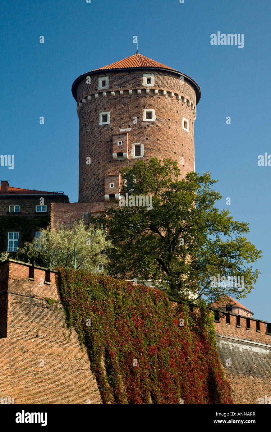 The Sandomierz Tower. One of three Wawel defence towers. Krakow, Poland, EU. Stock Photo