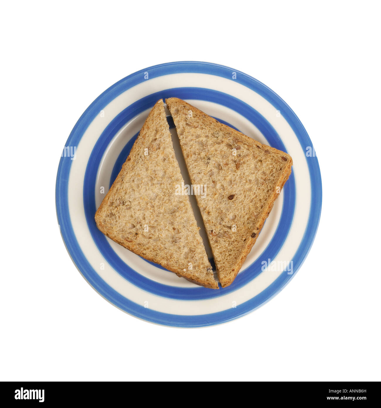 Wholemeal bread sandwich on plate Stock Photo