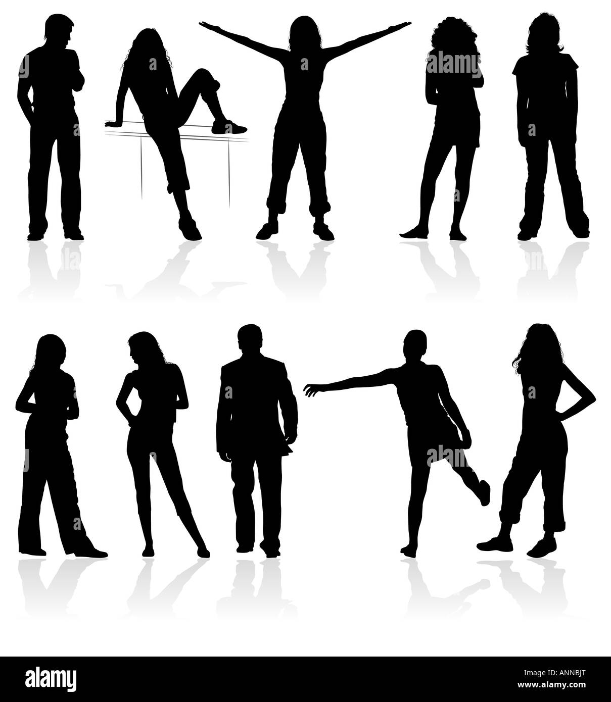 Silhouettes man and women Stock Photo - Alamy