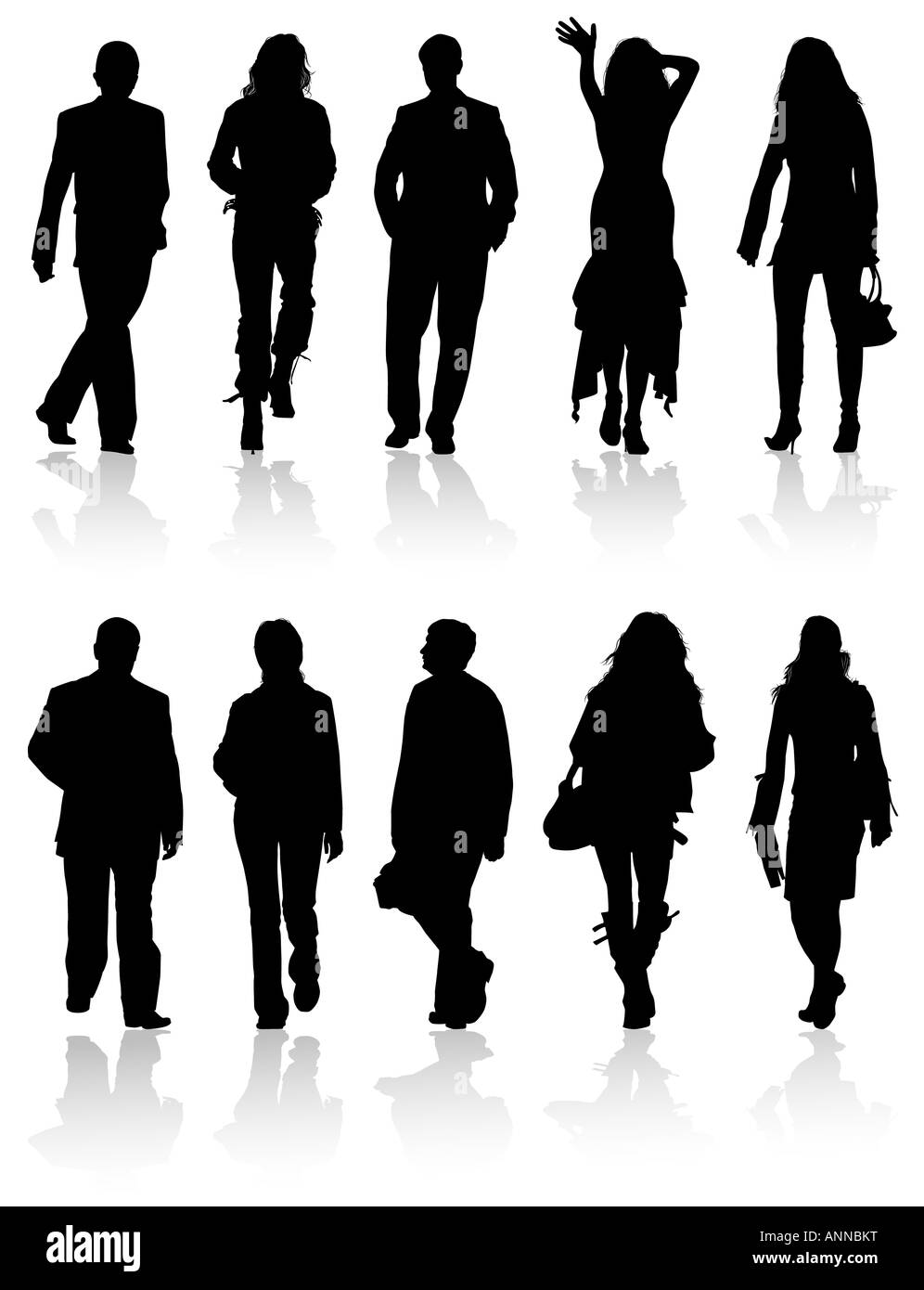 Vector silhouettes man and women Stock Photo - Alamy