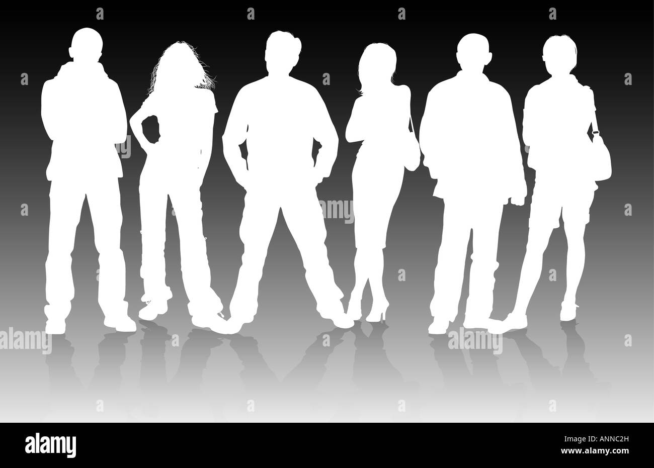 Vector silhouettes man and women Stock Photo - Alamy