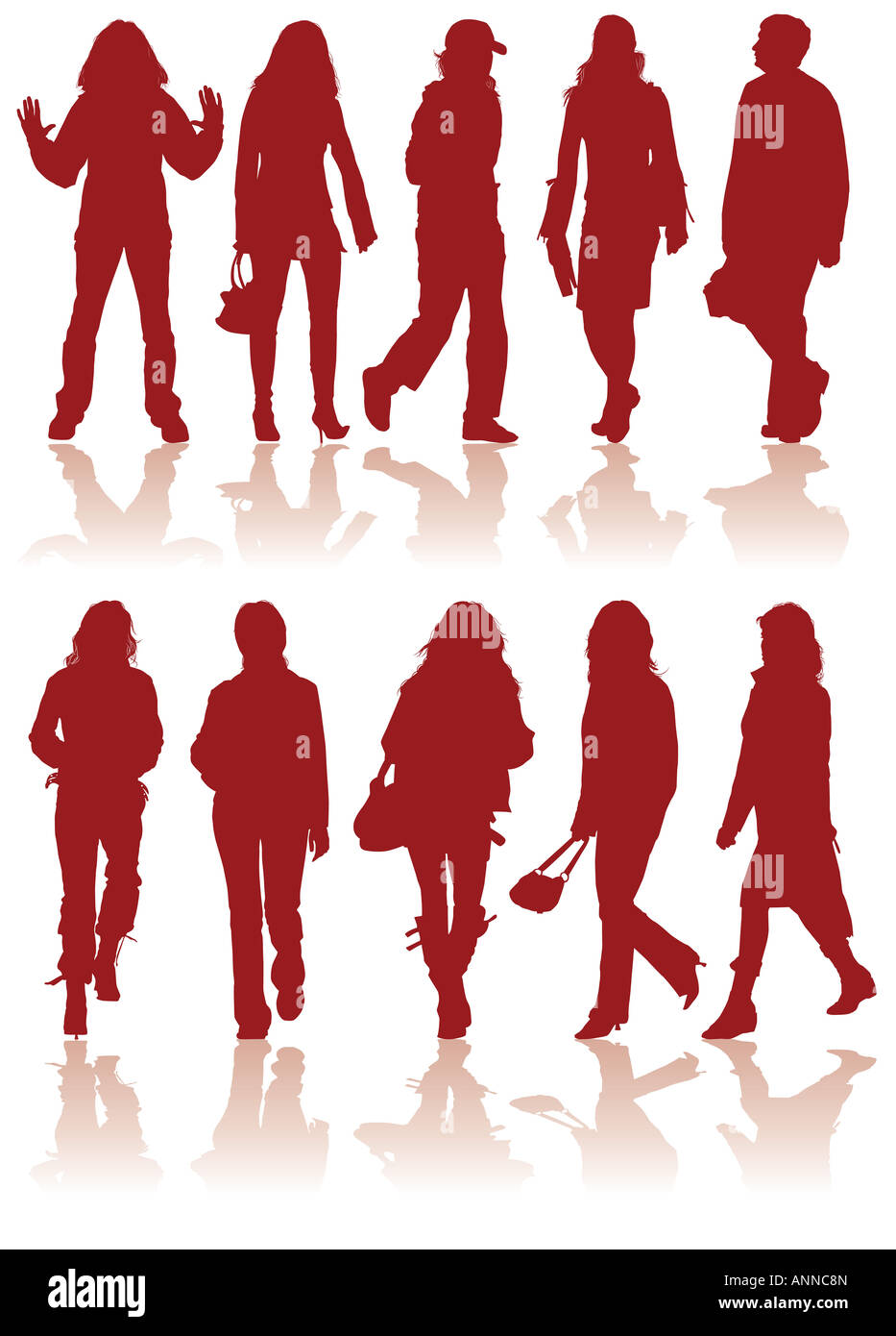 Vector silhouettes man and women Stock Photo - Alamy