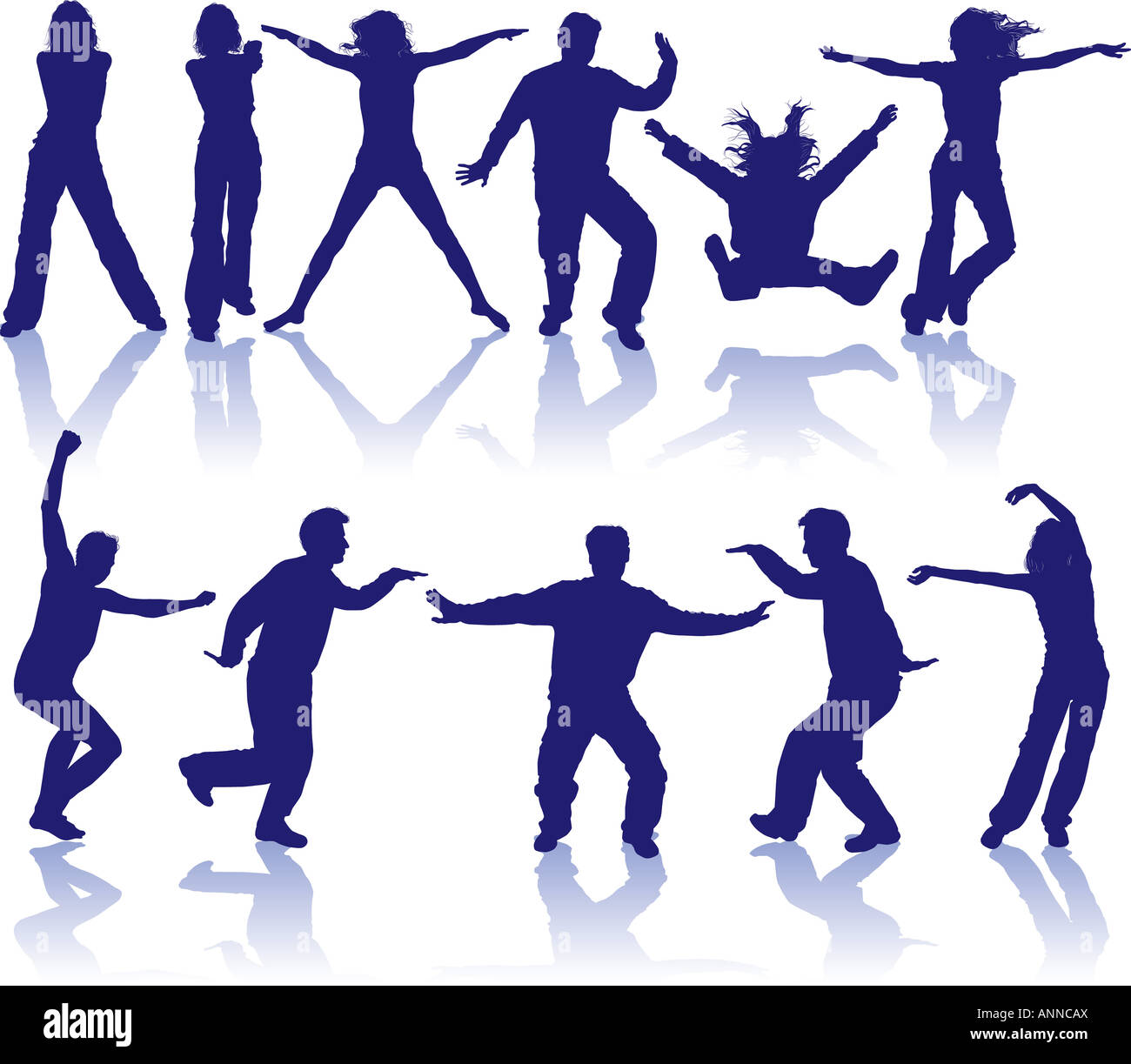 Vector silhouettes man and women Stock Photo - Alamy