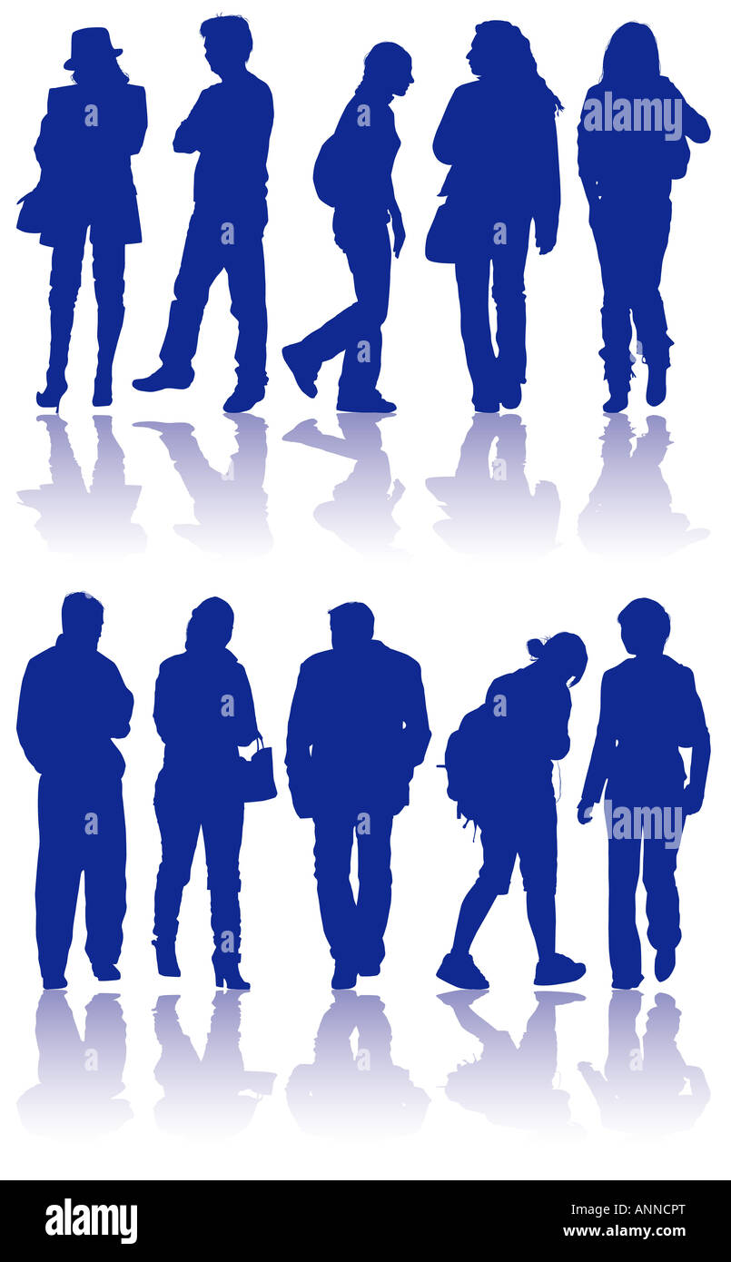 Vector silhouettes man and women Stock Photo - Alamy