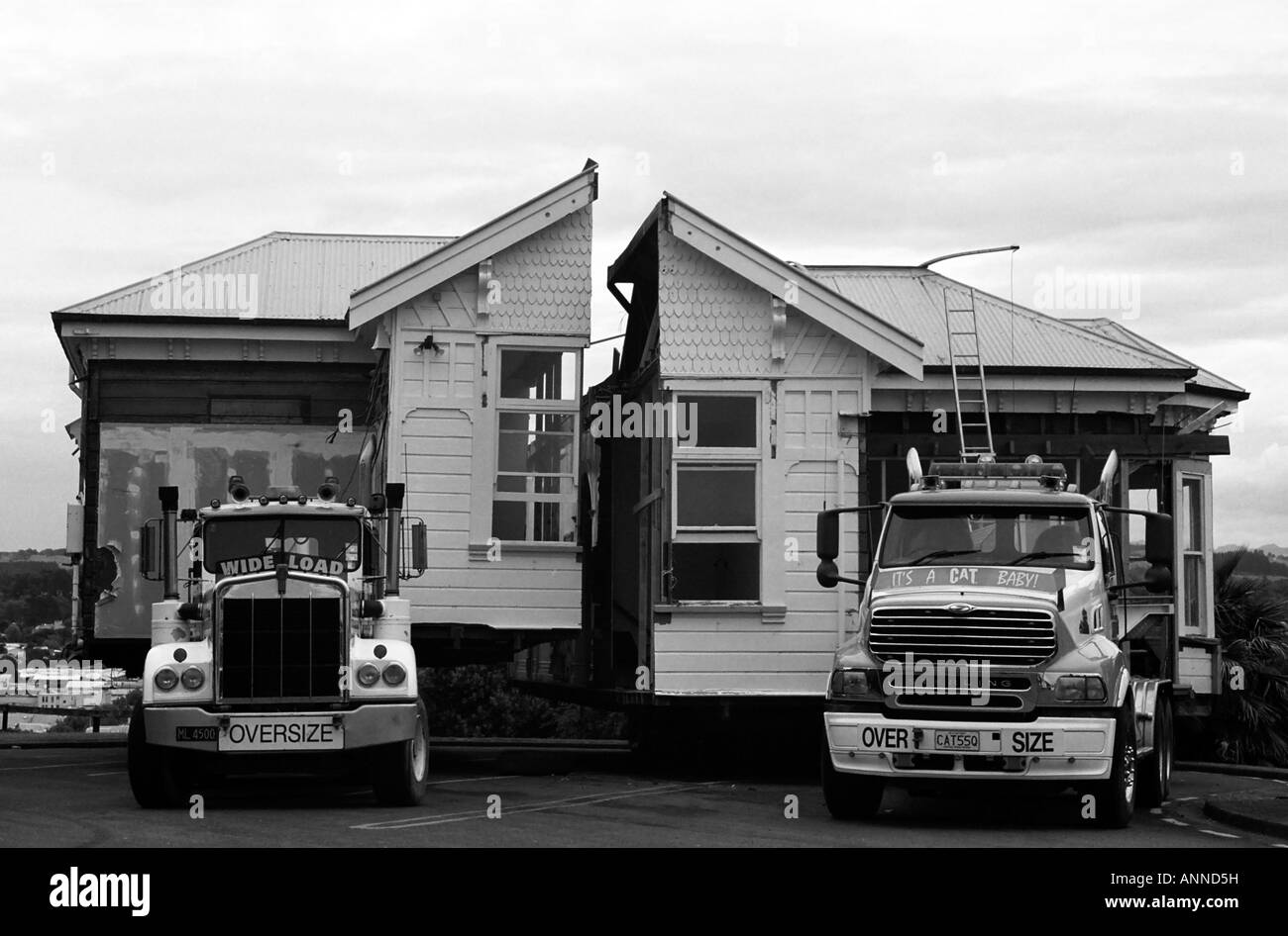 House cut in half, Whanganui, North Island, New Zealand Stock Photo