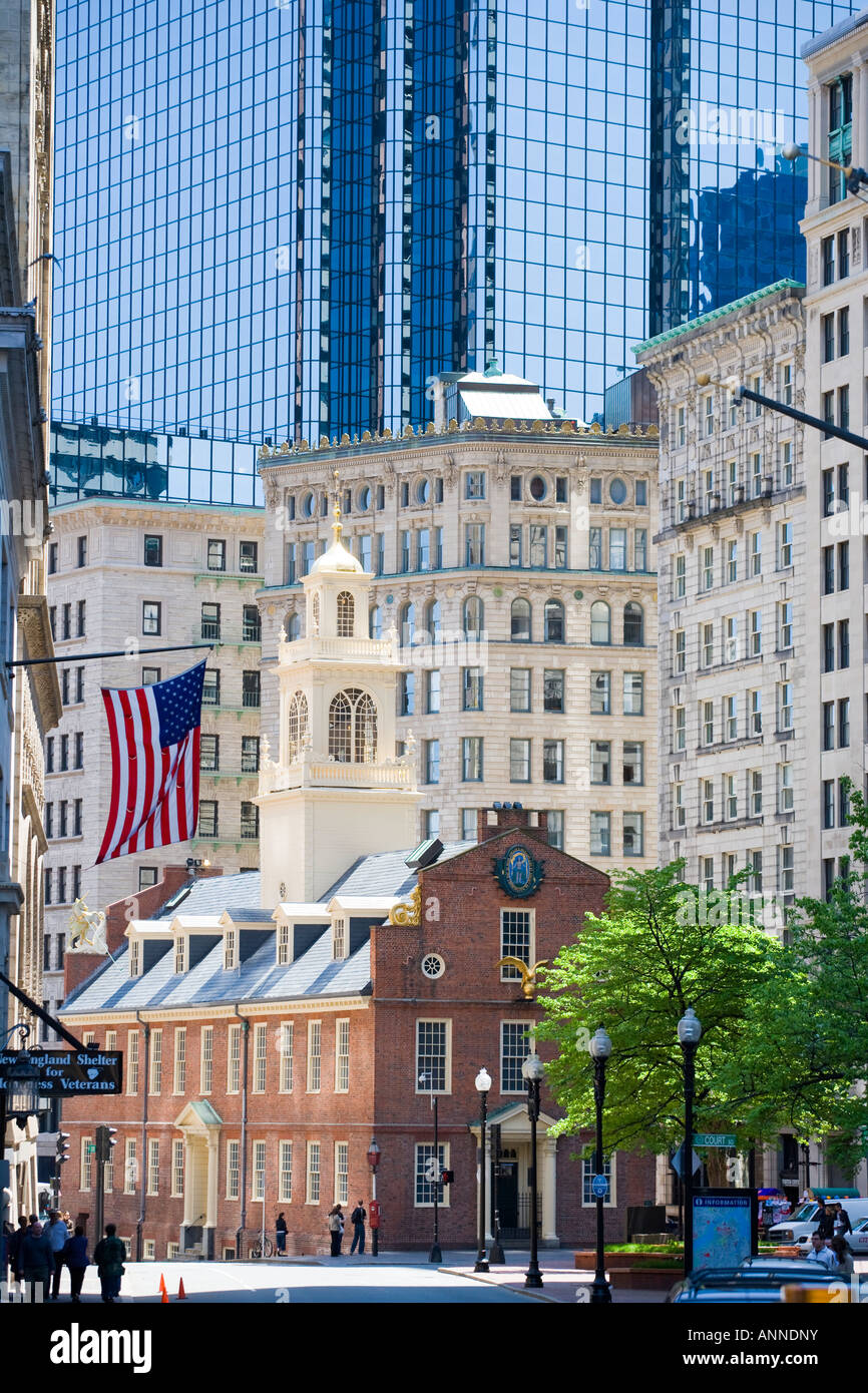 Eua massachusetts old state house no centro histórico da cidade de boston  perto de beacon hill e freedom trail