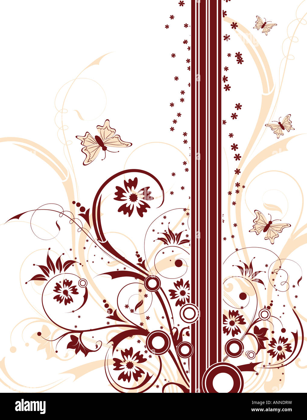 Abstract floral background with circles butterfly Stock Photo - Alamy