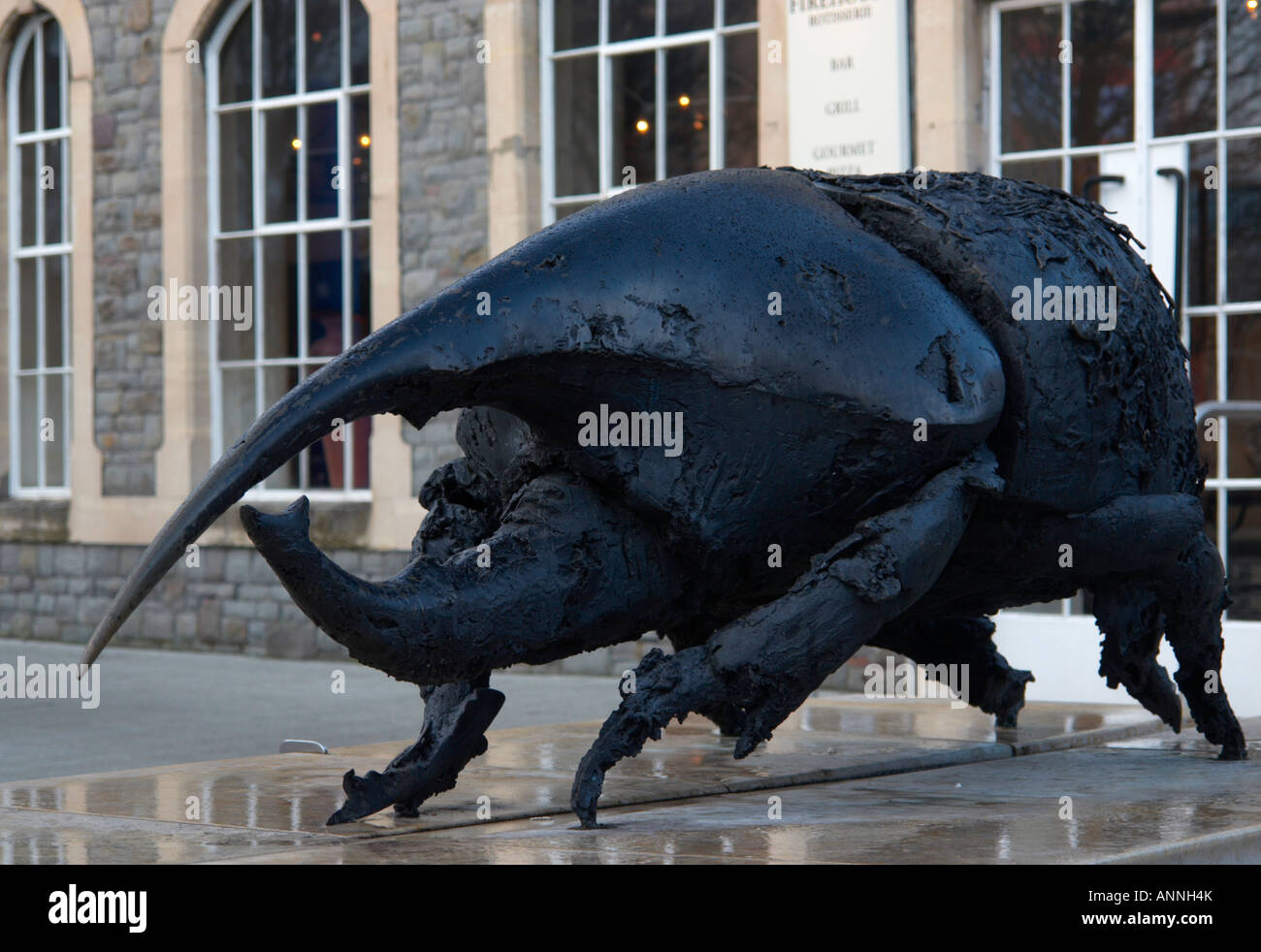 Beetle sculpture by Nicola Hicks in Anchor Square Bristol England Stock Photo