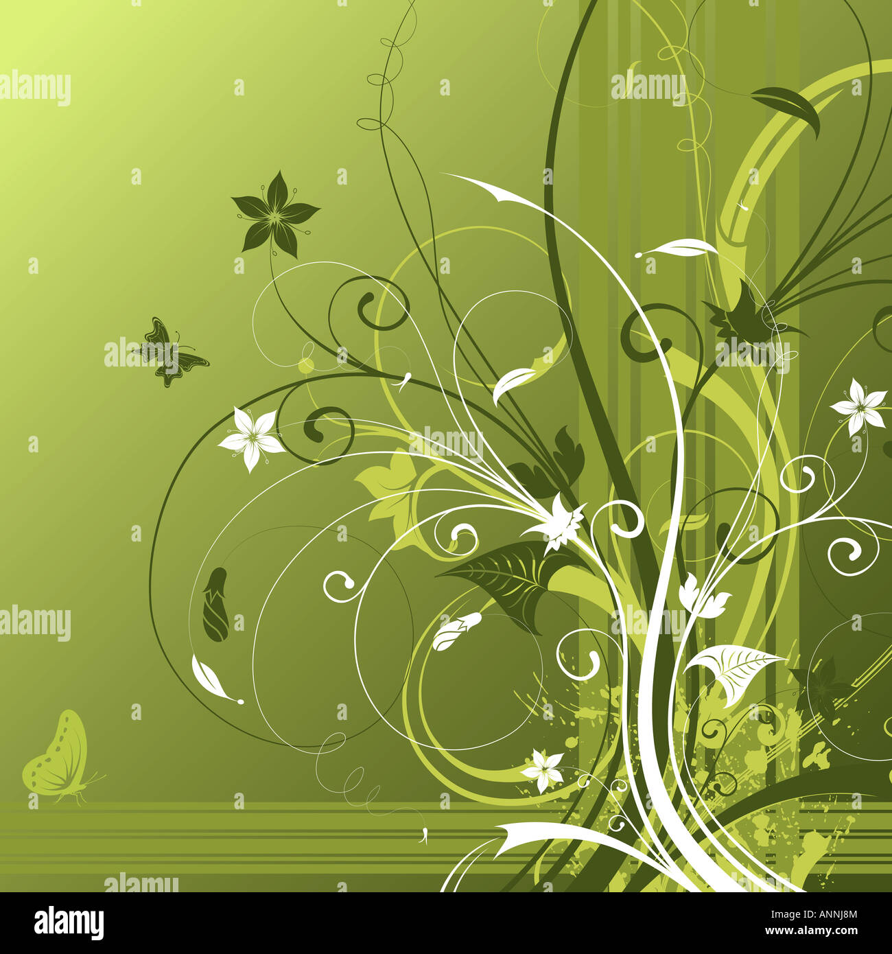 Abstract flower background with butterfly Stock Photo - Alamy