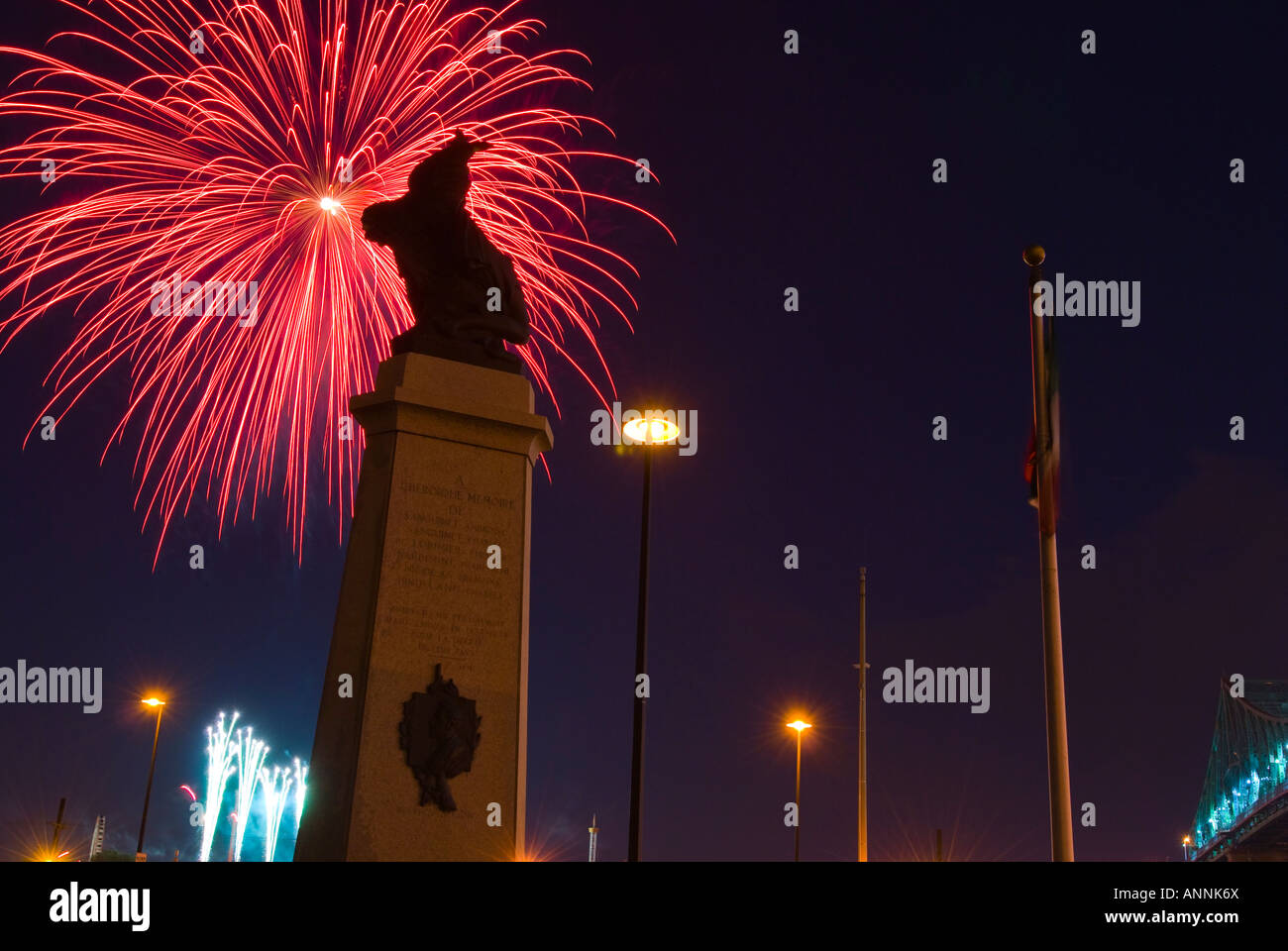 International Fireworks Competition in Montreal, province of Quebec, Canada. Stock Photo