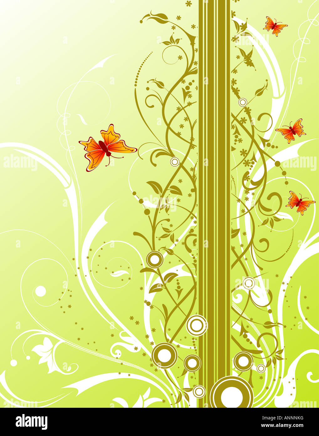 Abstract floral background with circles butterfly Stock Photo - Alamy