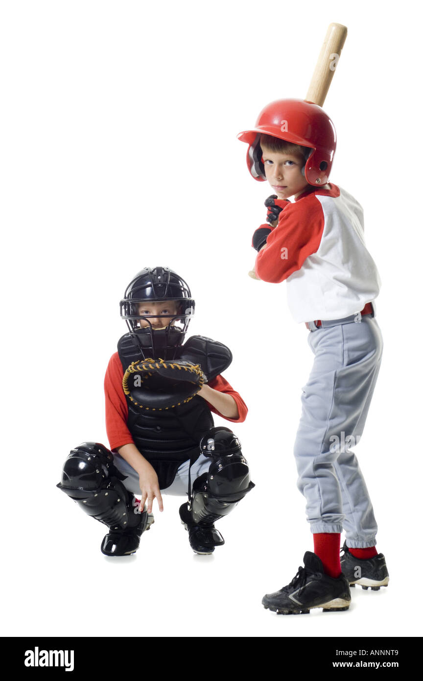 Portrait of two baseball players playing Stock Photo Alamy