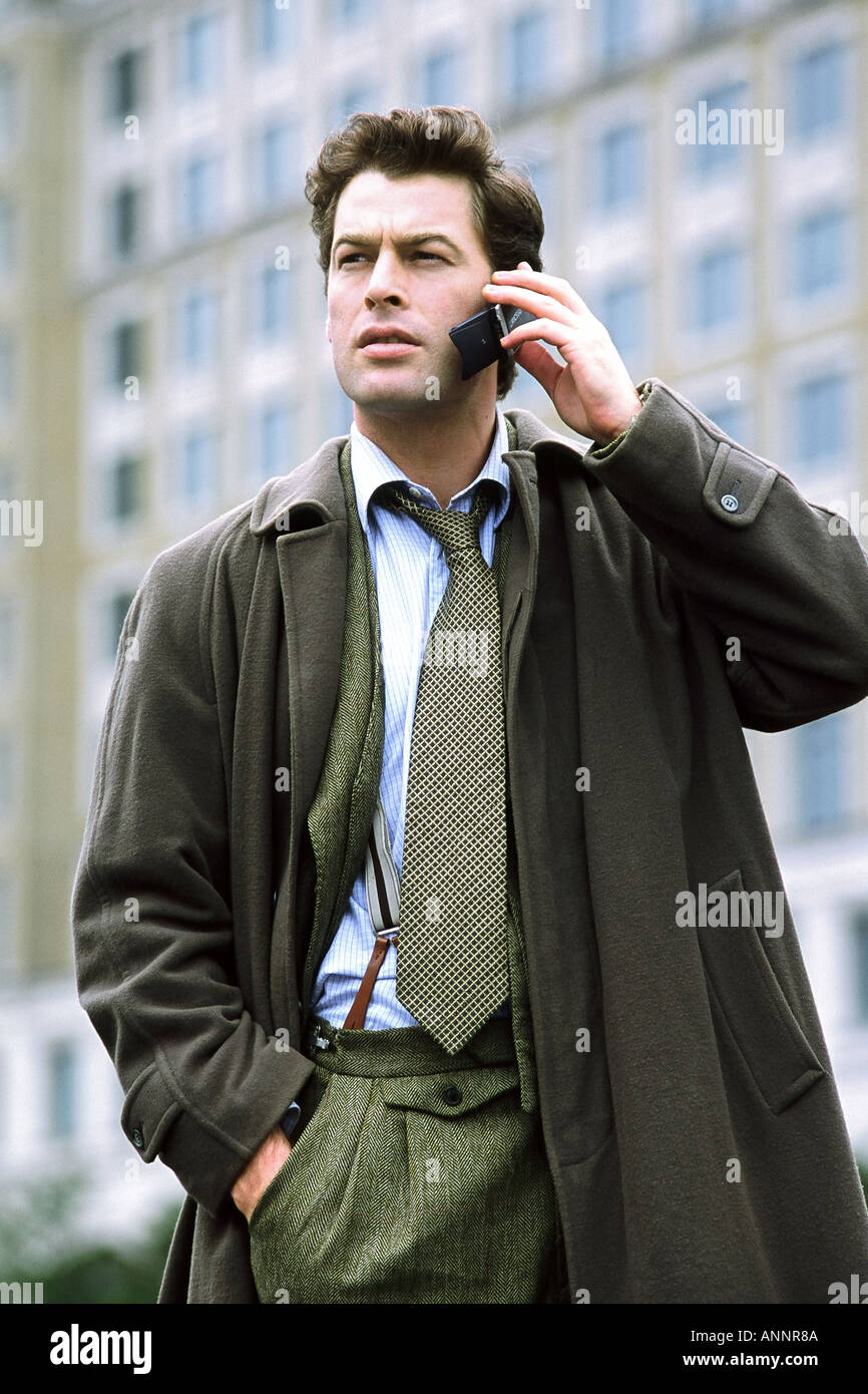 Business excutive on mobile phone Stock Photo