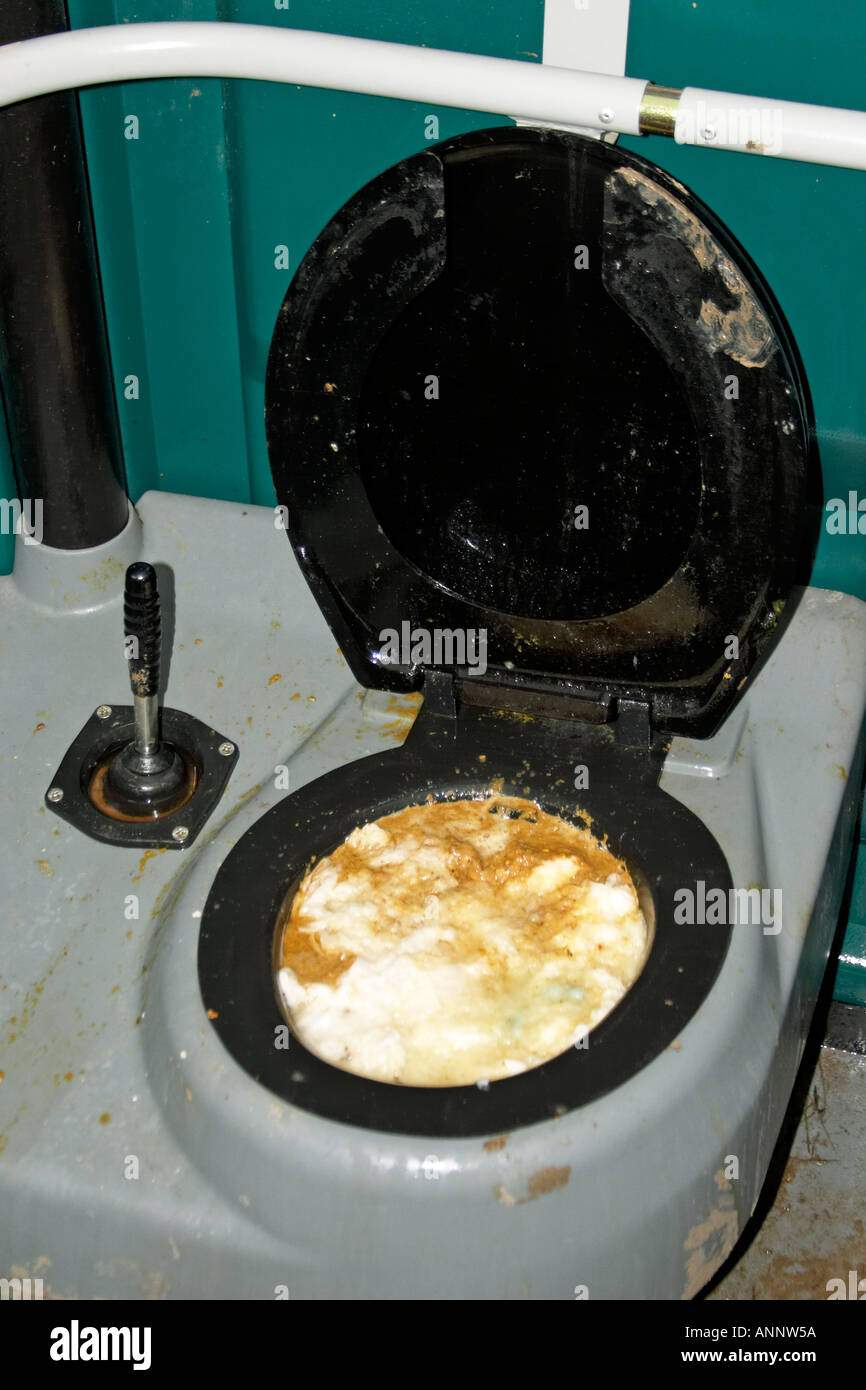 Disgusting overflowing toilet loo or lavatory in Hospitality area at