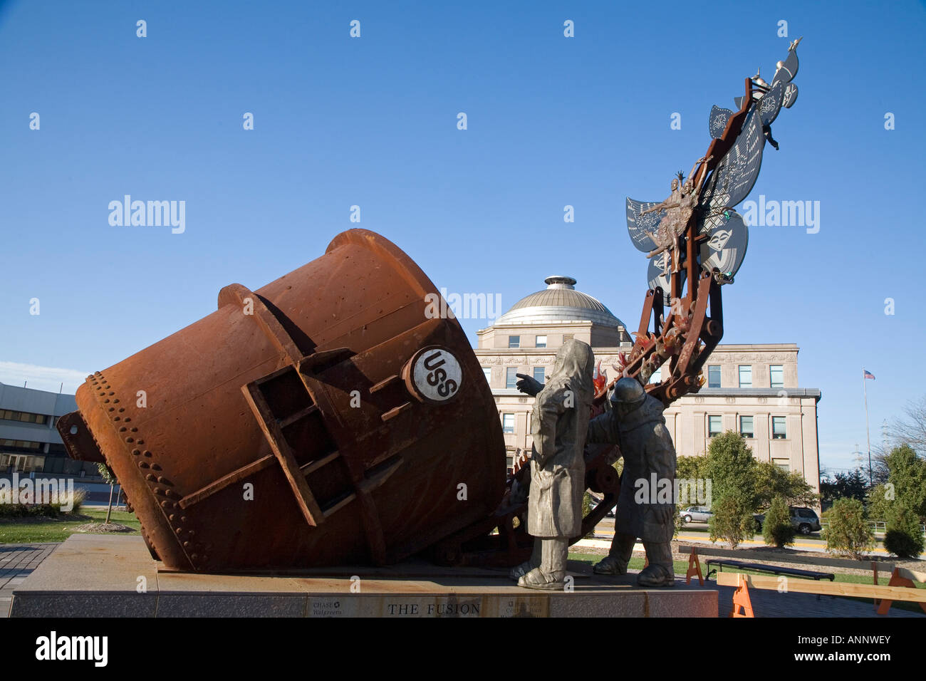 The Fusion Sculpture in Gary, Indiana Stock Photo