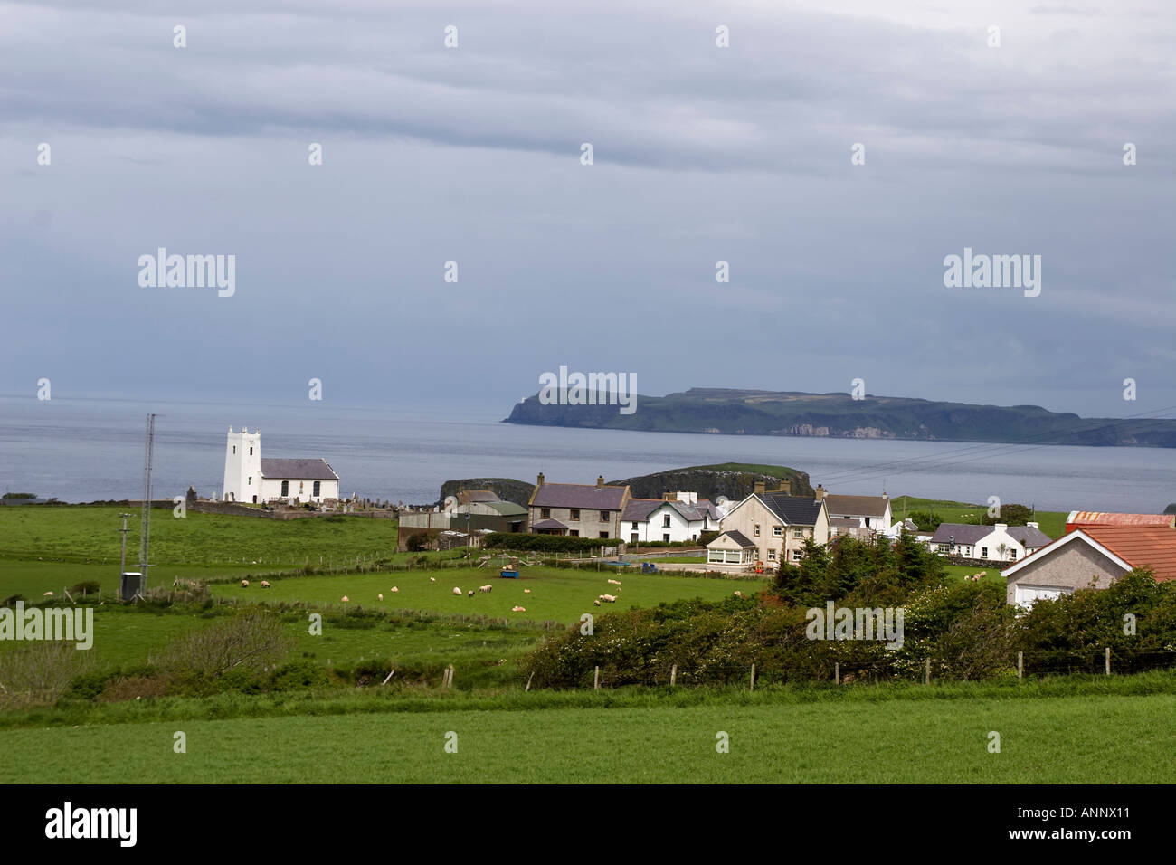 View North Of Ballintoy Towards Rathlin Island On The North Coast