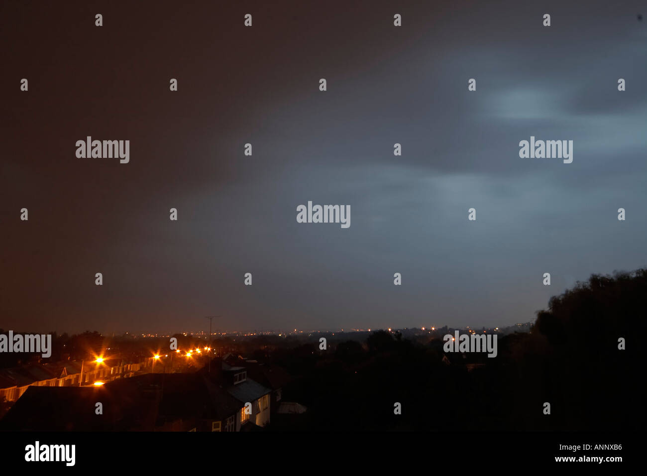 Stormy sky with dark clouds in the east from Muswell Hill London N10 England Stock Photo