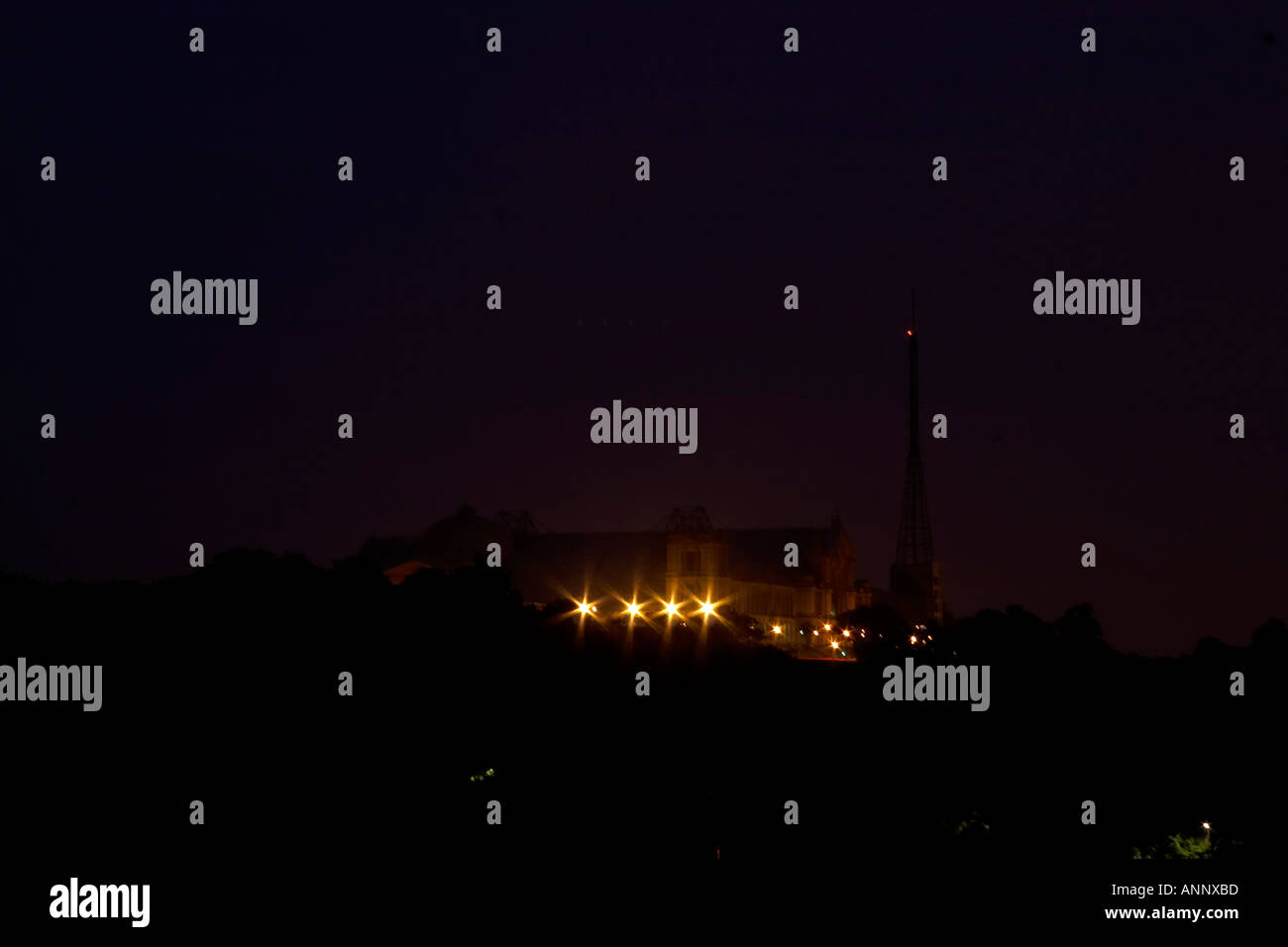 Alexandra Palace at night from Muswell Hill London N10 England Stock Photo