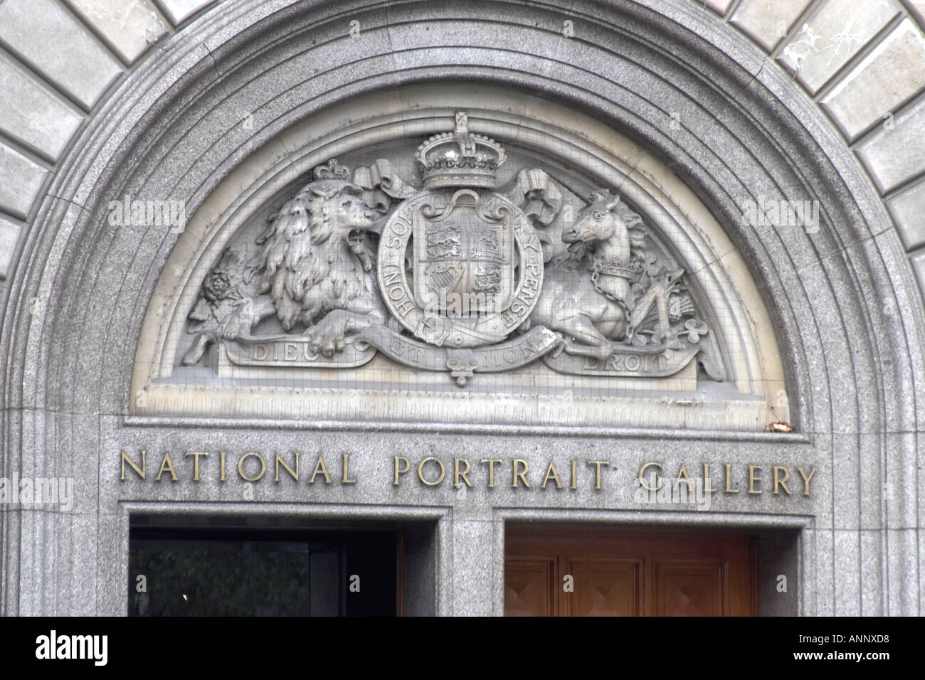 National Portrait Gallery sign logo with entrance door frieze London ...