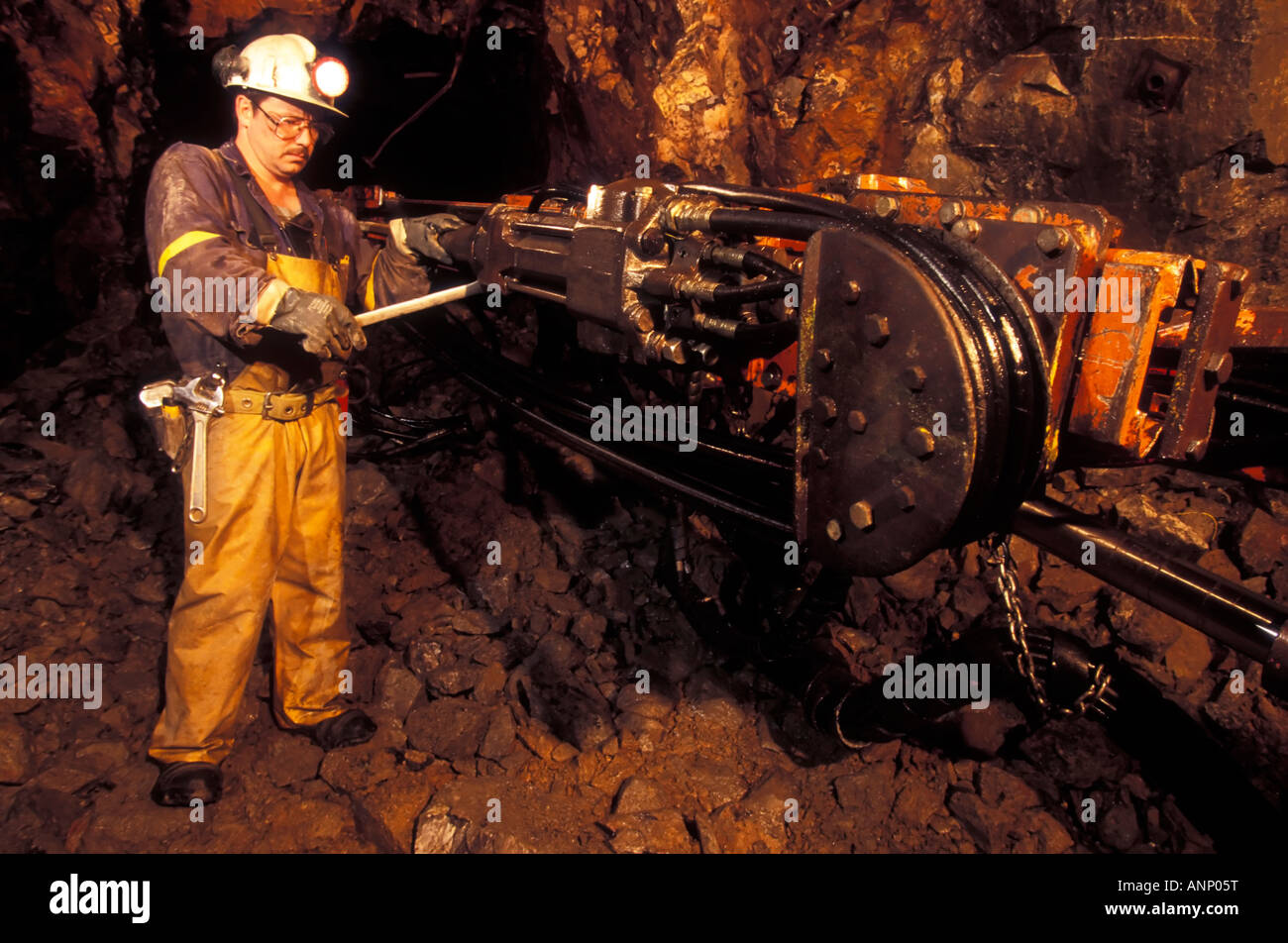 Gold miner working on mine equipment, gold mine, BC, Canada Stock Photo -  Alamy