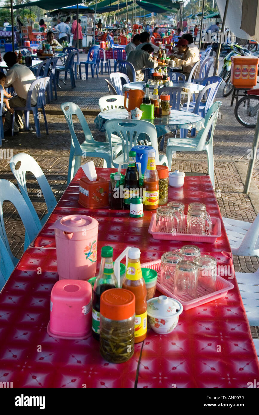 Riverside Food Market Battambang Cambodia Stock Photo