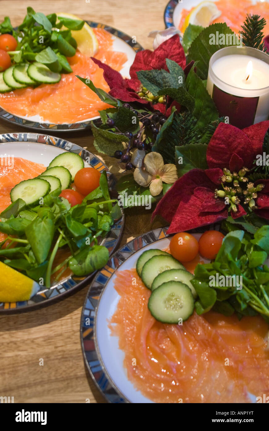 Plated smoked salmon starter hi-res stock photography and images - Alamy