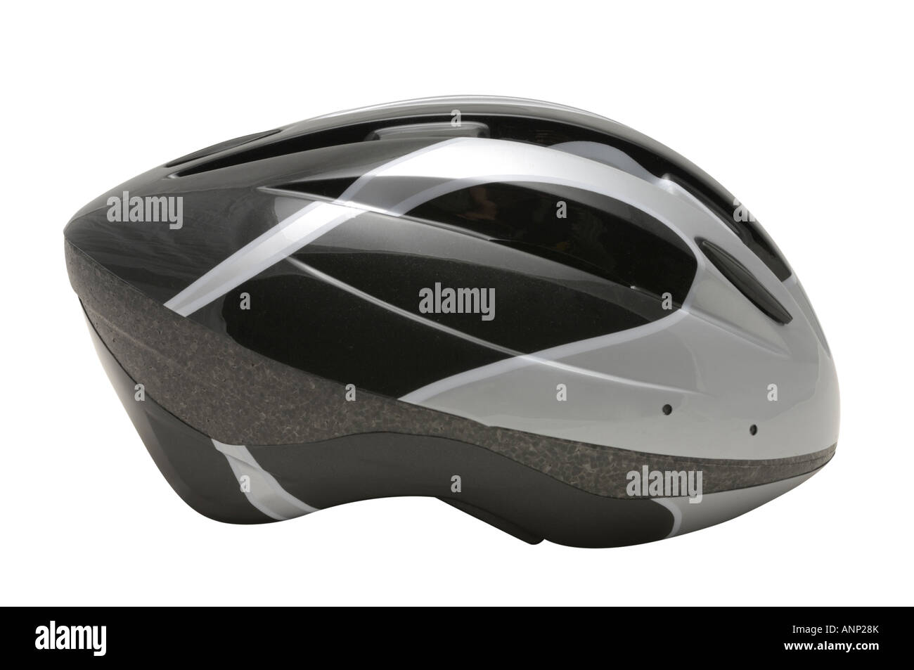 Grey Cycling helmet Stock Photo