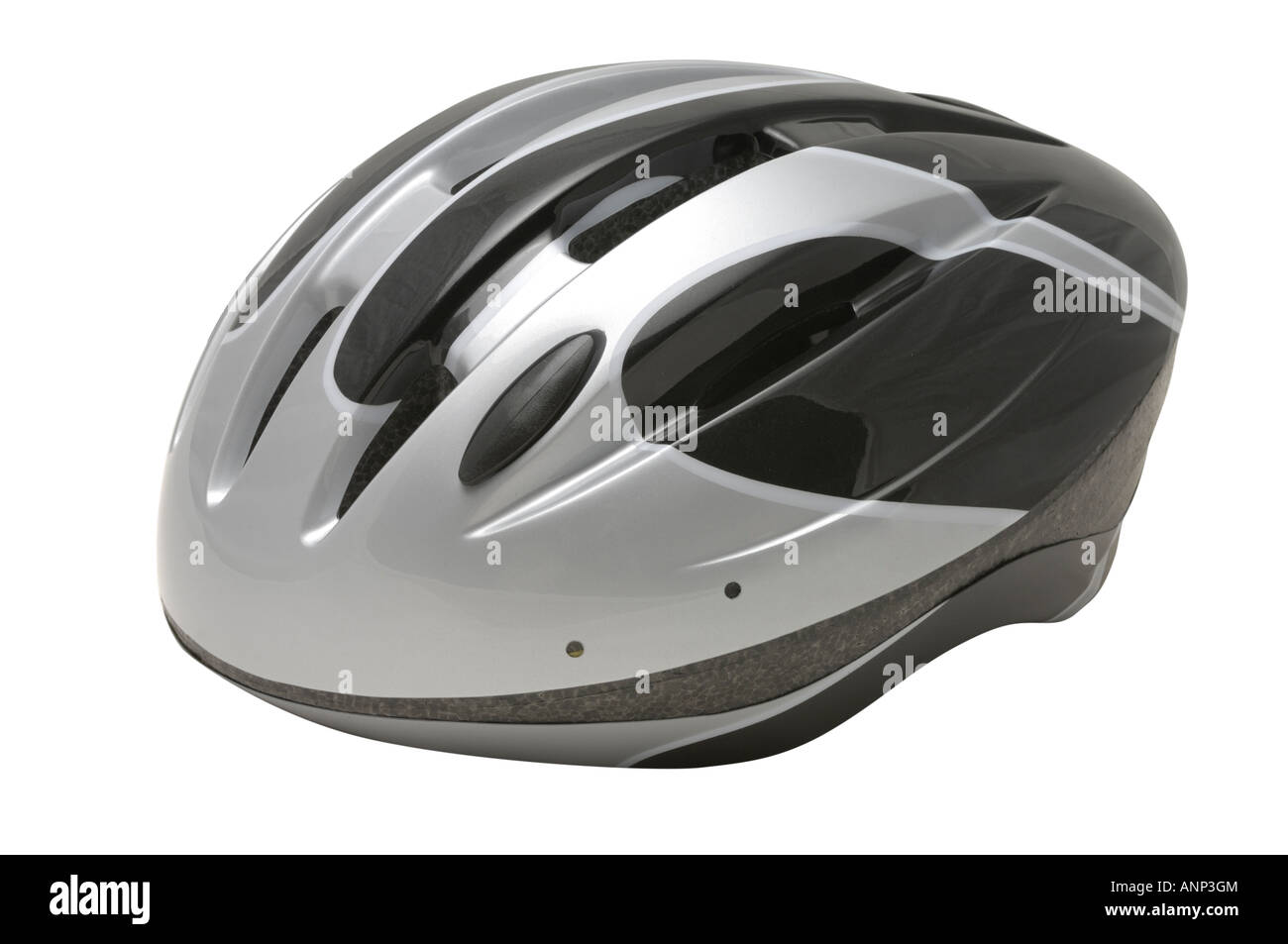 Grey Cycling helmet Stock Photo