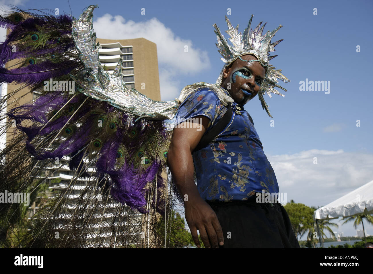 Miami Florida,Legion Memorial Park,Arts for Learning Winter Arts Festival,festivals fair,elementary school student students,community Black male,costu Stock Photo