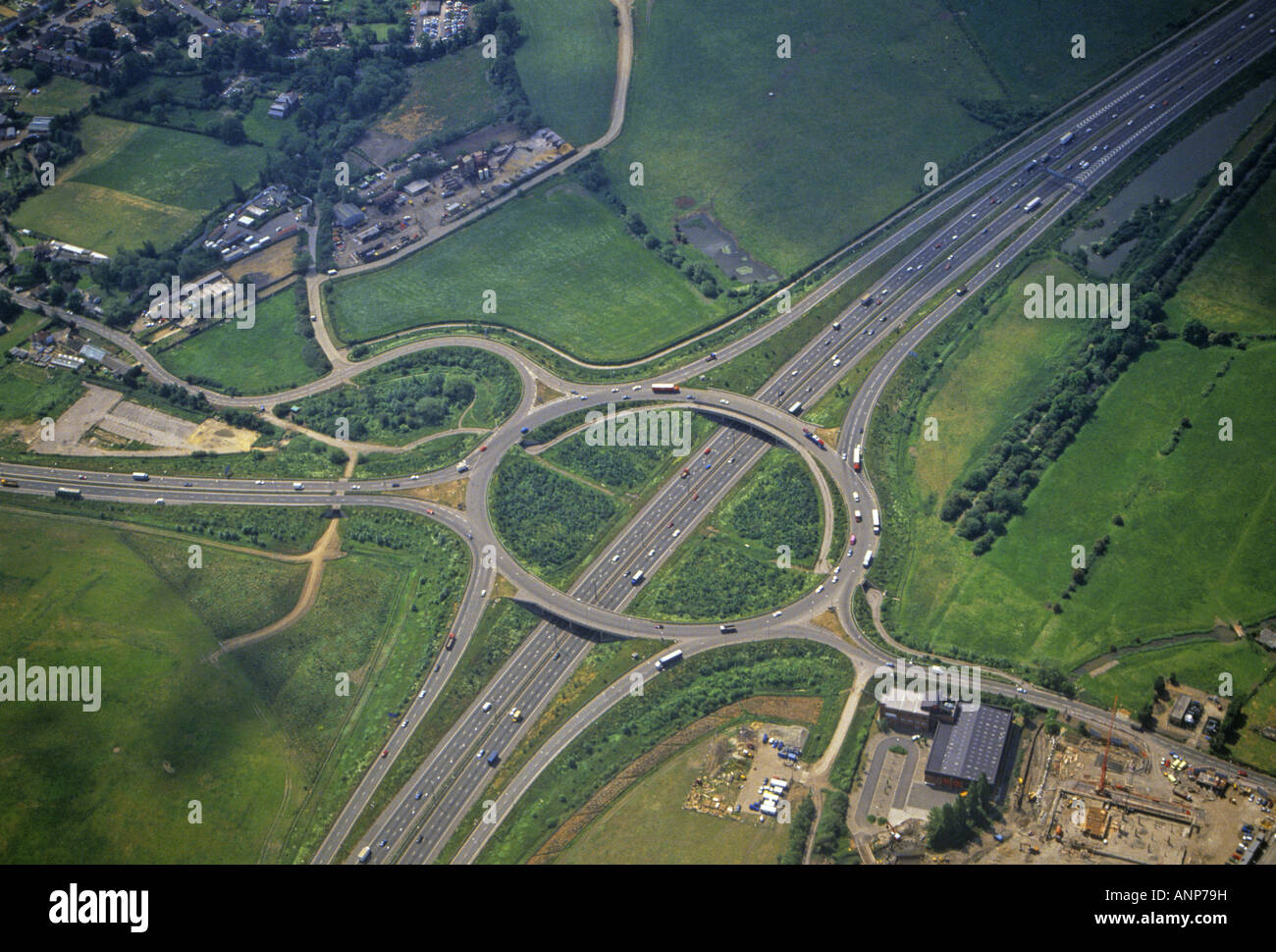 An Aerial View of Roundabout on M25 outskirts of London England Stock ...