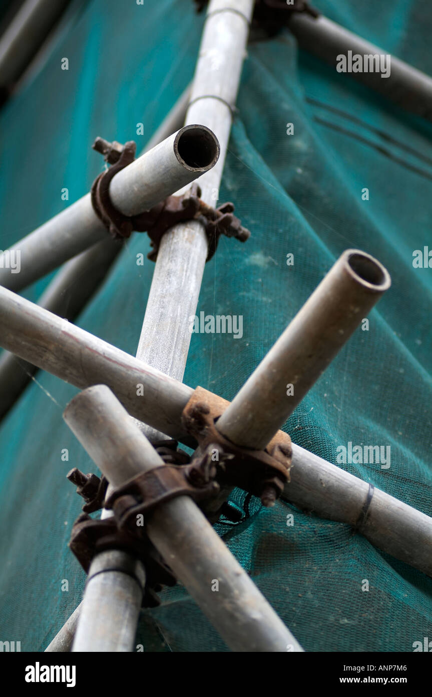 Scaffold, scaffolding, pipe, building, industry, clamp, construction, access, standard, join, joint, Stock Photo