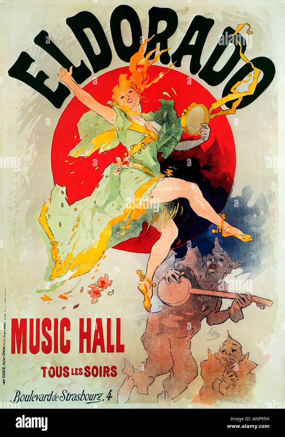 Jules Cheret El Dorado 1894 Art Nouveau poster by the graphics master for  the Parisian Music Hall Stock Photo - Alamy