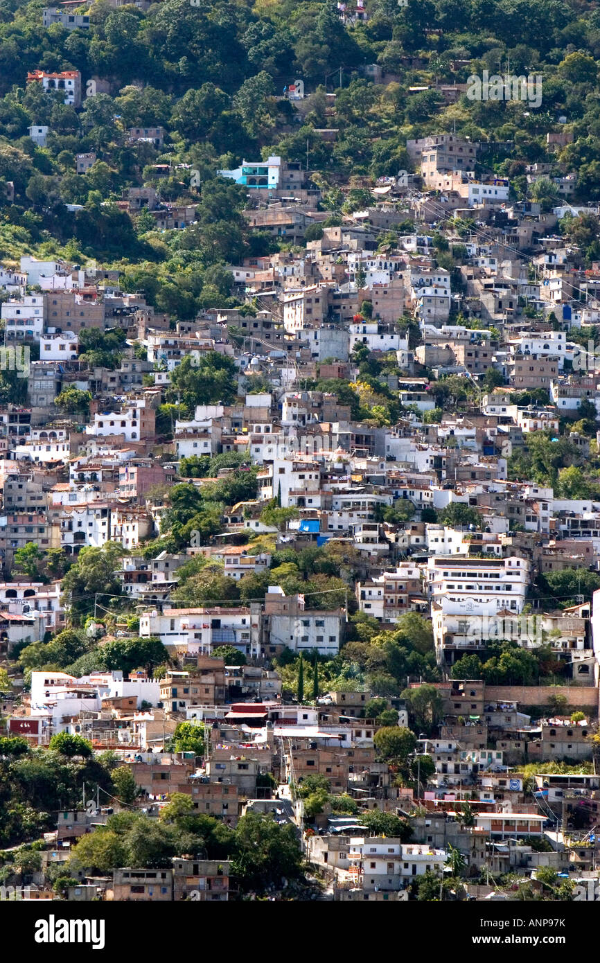Crowded housing on a hillside at Taxco in the State of Guerrero Mexico