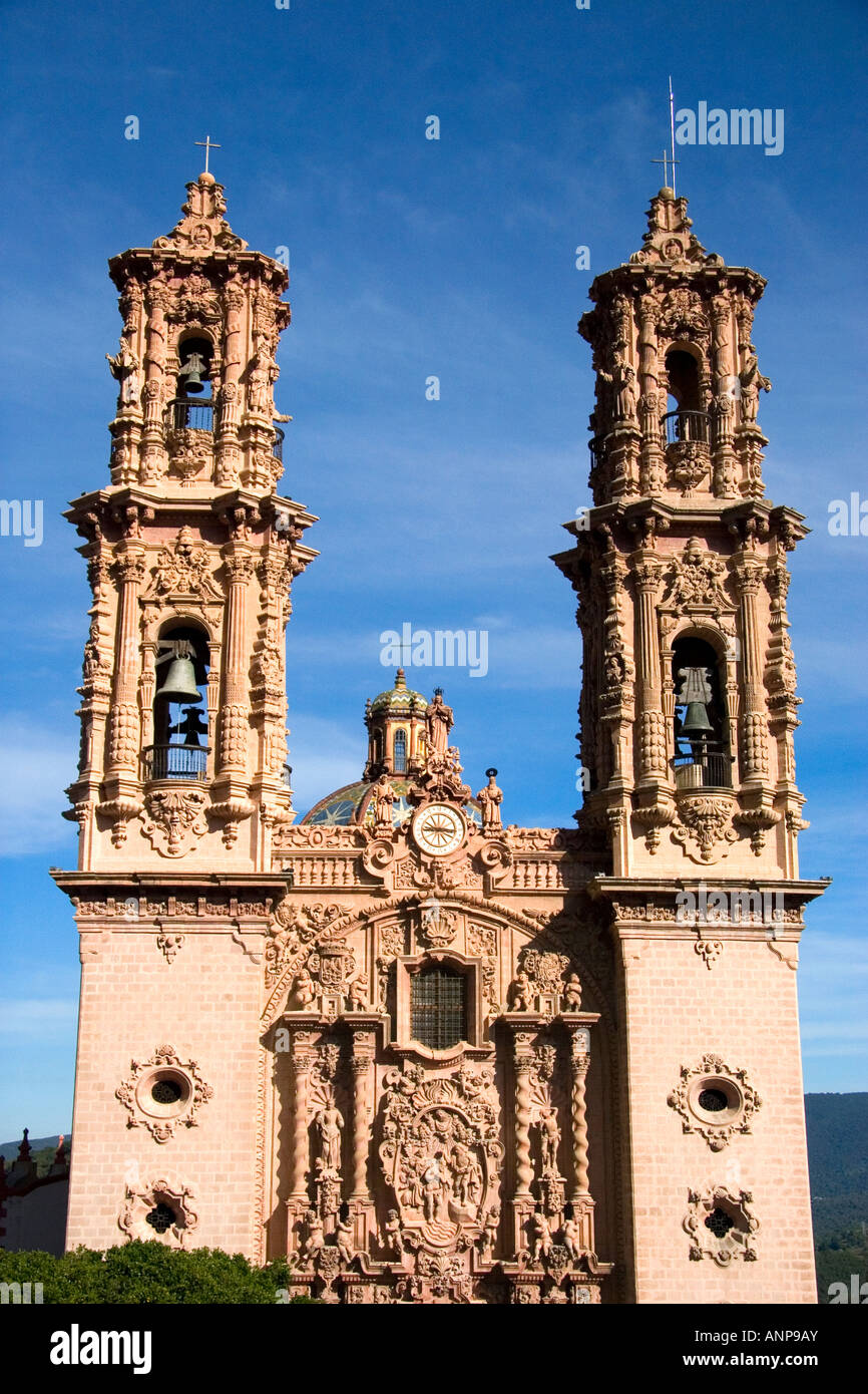 The parish church Santa Prisca at Taxco in the State of Guerrero Mexico ...