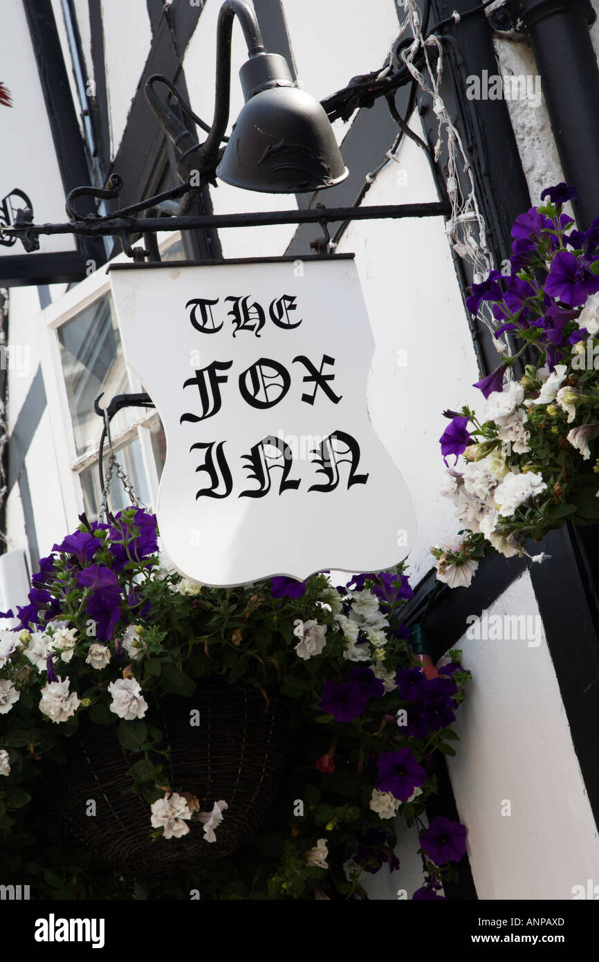 The Fox Inn Pub Sign in Oswestry Shropshire England Stock Photo - Alamy