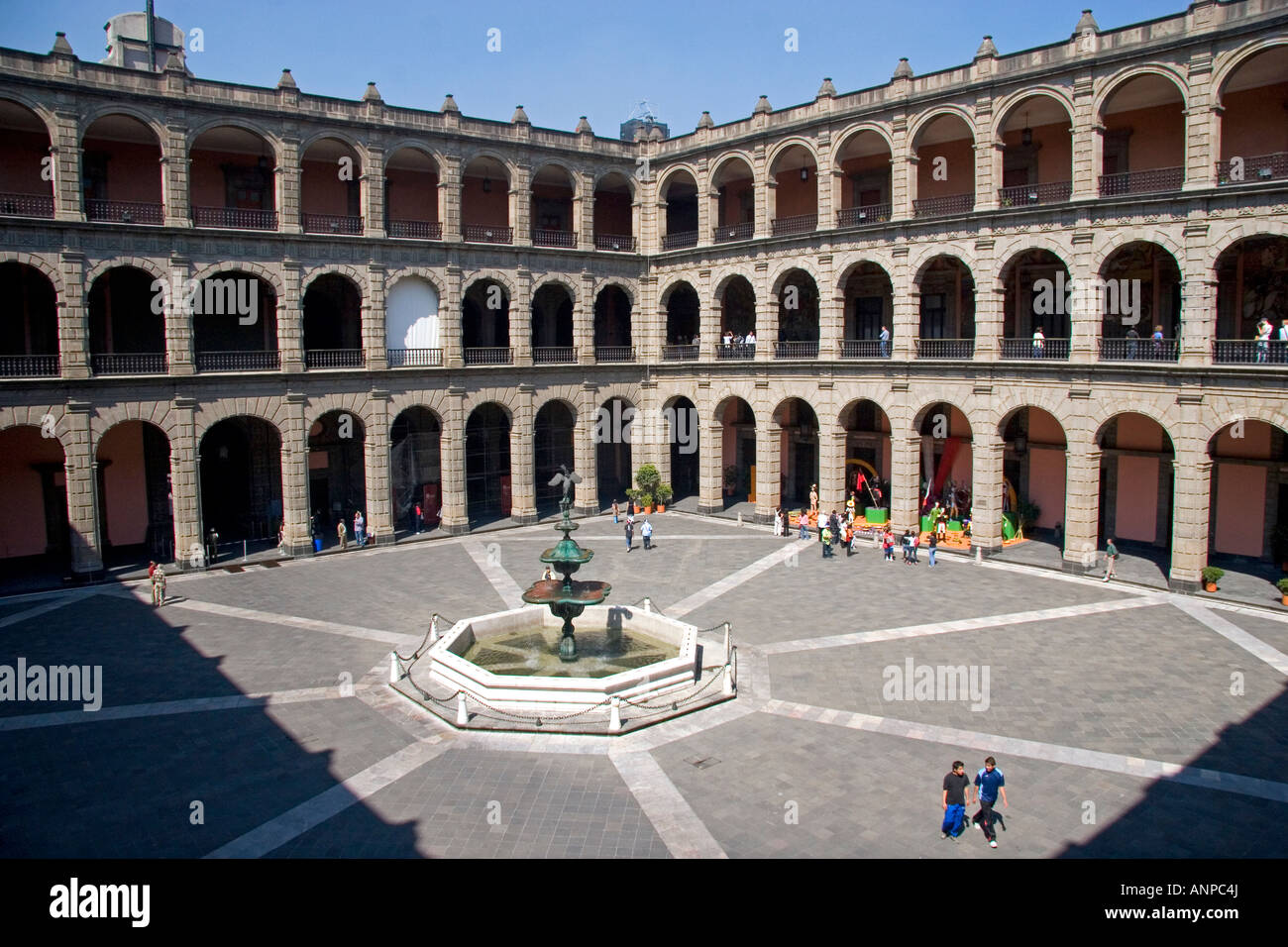 The courtyard at the National Palace in Mexico City Mexico Stock Photo