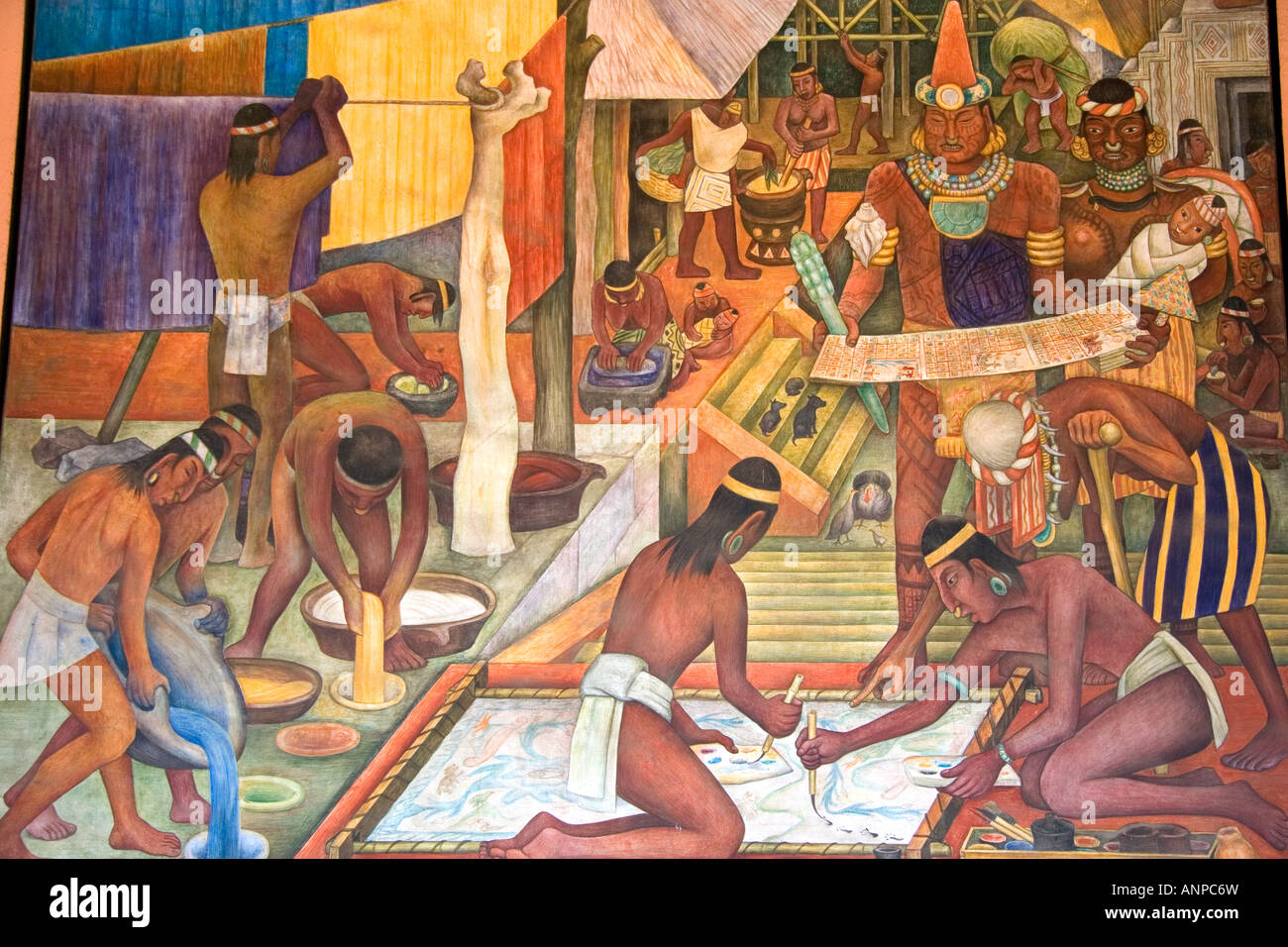 A mural painted by Diego Rivera at the National Palace in Mexico City Mexico Stock Photo