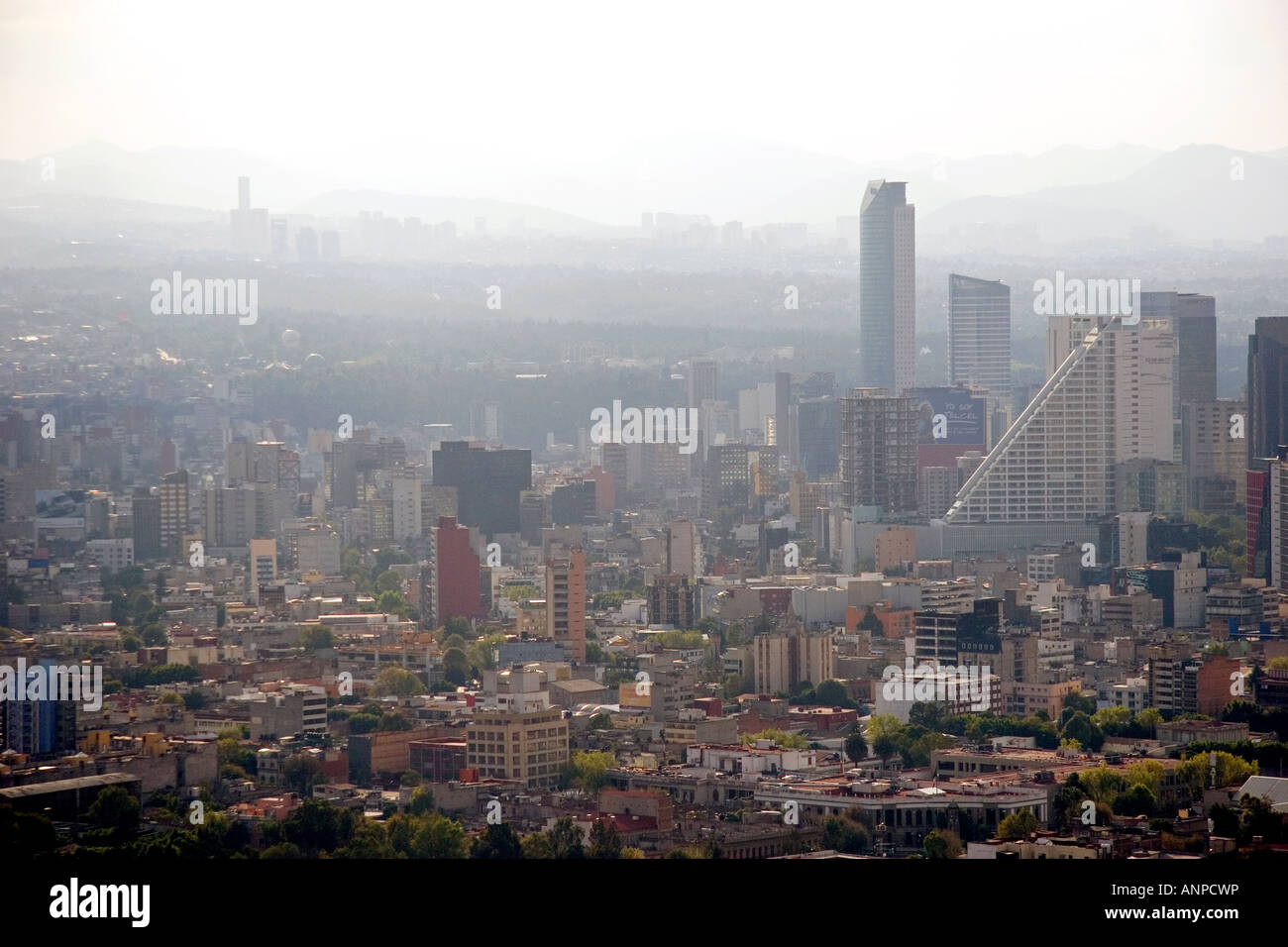Smog air pollution in Mexico City Mexico Stock Photo
