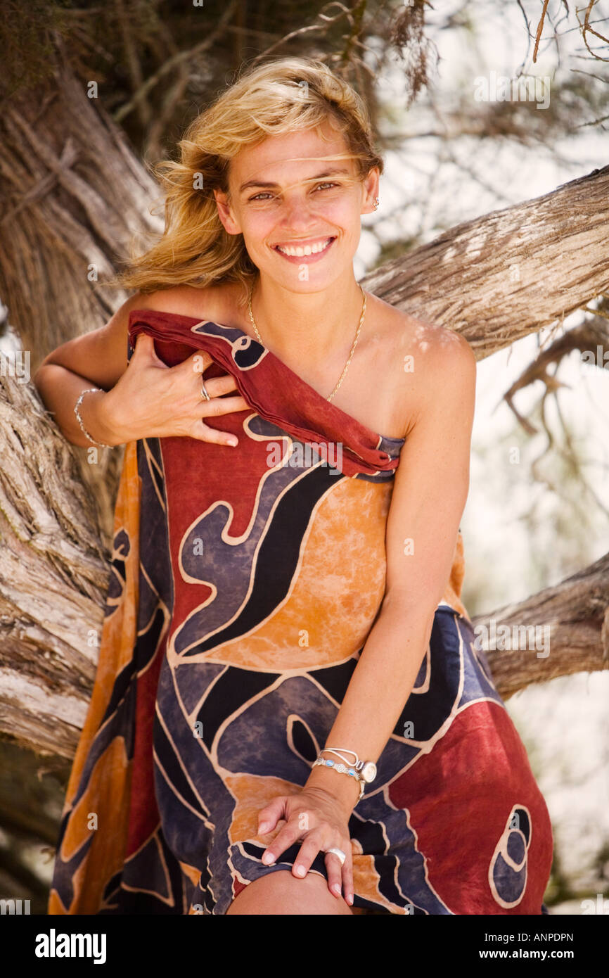 A pretty smiling woman Portrait in nature Stock Photo - Alamy