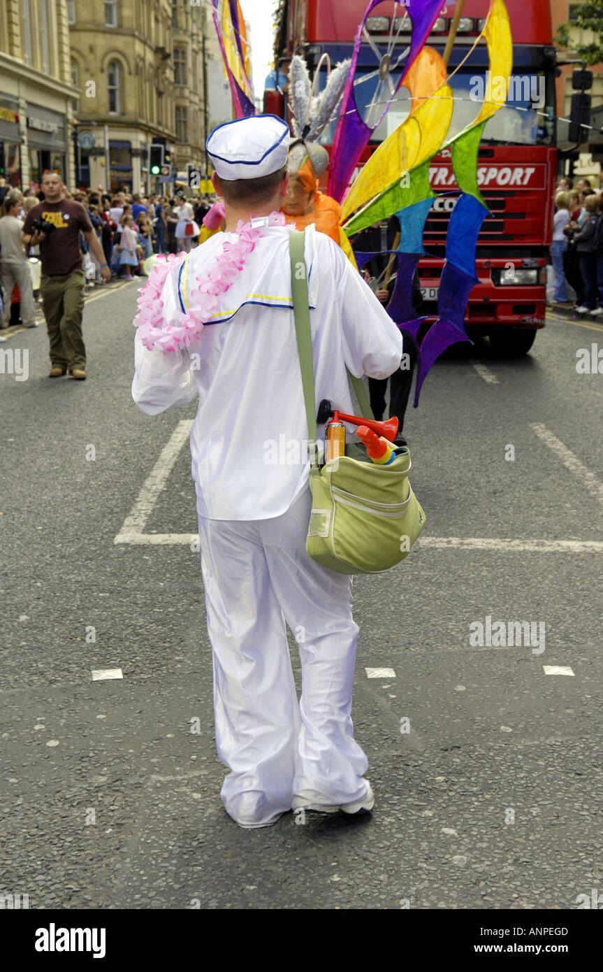 sailor seaman fancy dress costume gay pride mardi gras manchester deansgate 2006 day daylight parade celebration homosexual engl Stock Photo Alamy