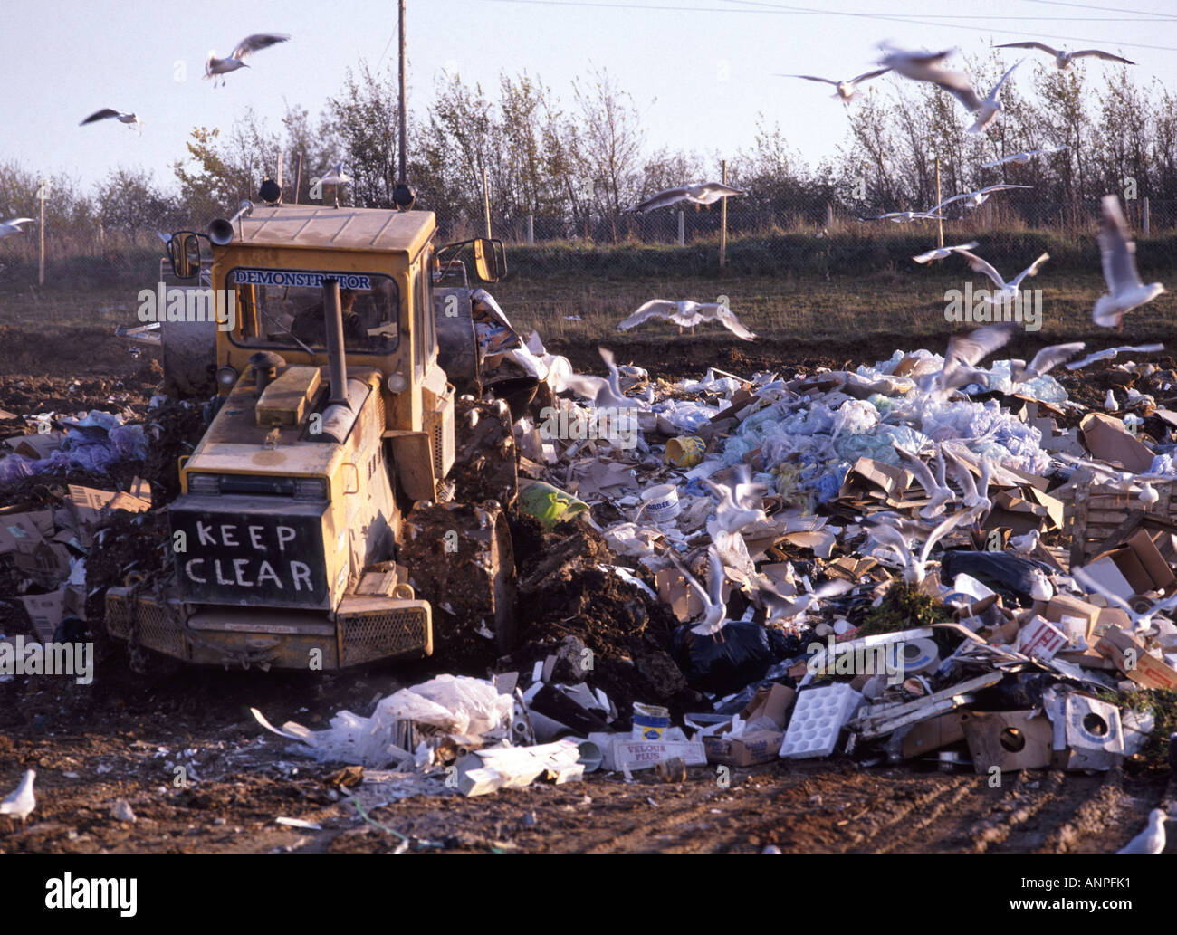 Garbage Leveled Heavy machine moving and levelling rubbish being used to fill redundant ...