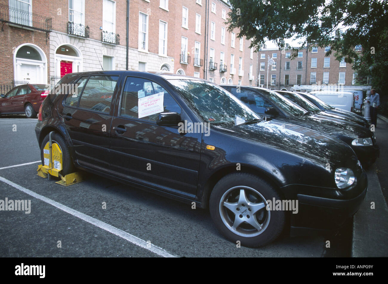 wheel clamp at Merrion Square in Dublin Ireland Stock Photo Alamy