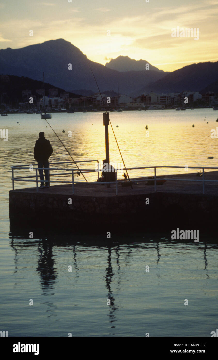 Fisherman at Sunset Mallorca Spain Stock Photo - Alamy