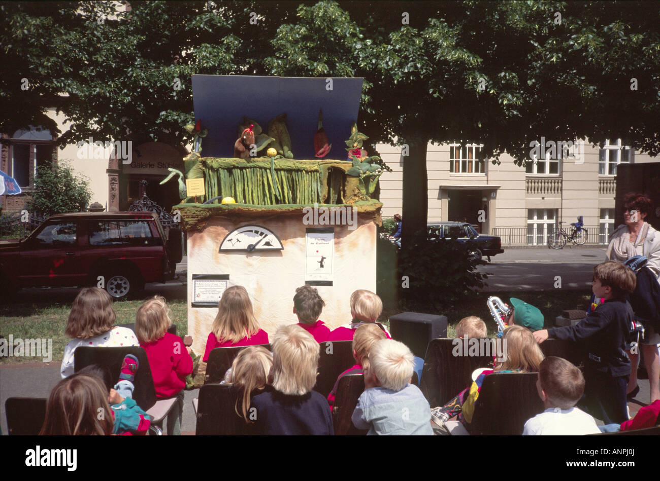Punch and Judy puppet theater in a park Stock Photo Alamy