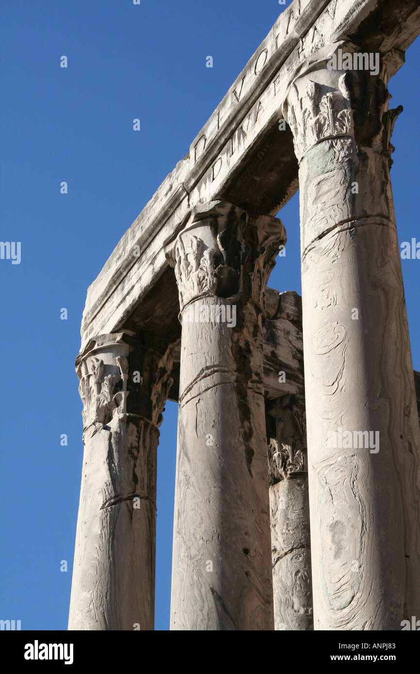Corinthian columns - Temple of Antoninus and Faustina - Roman Forum ...