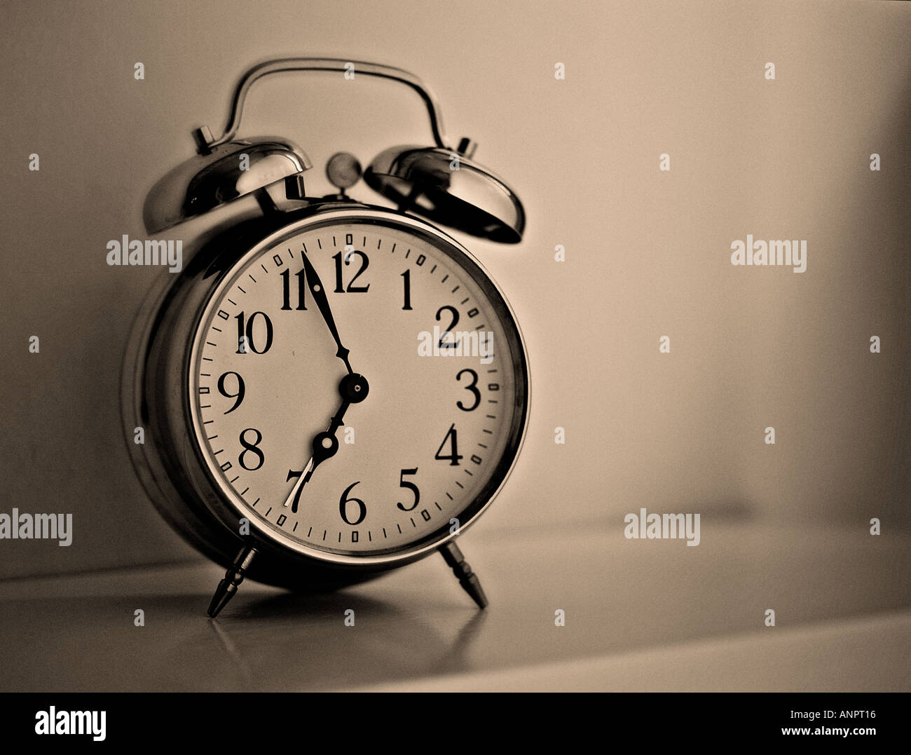 an old fashioned alarm clock Stock Photo