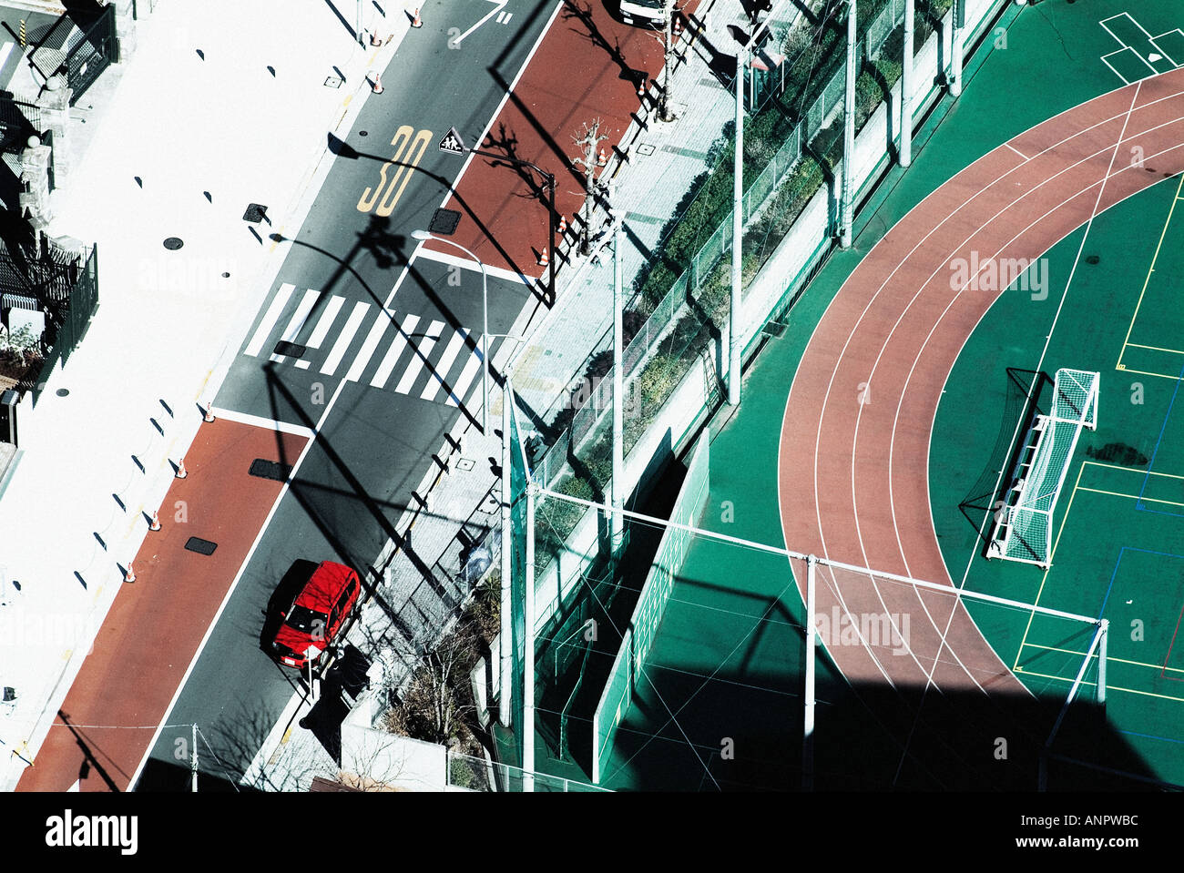 An overhead shot of a race track Stock Photo Alamy