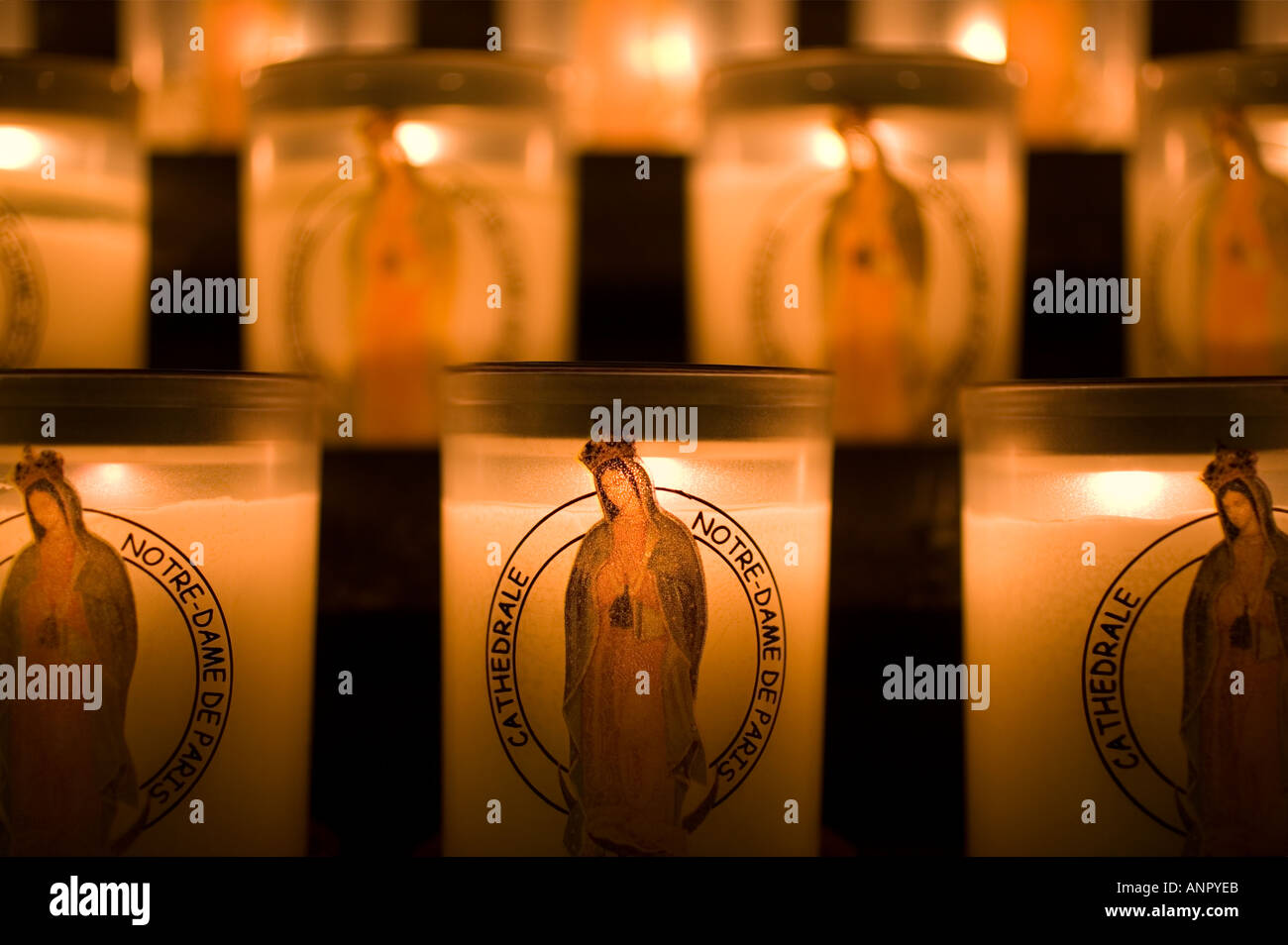Lit candles in Notre Dame Cathedral Paris France Stock Photo - Alamy