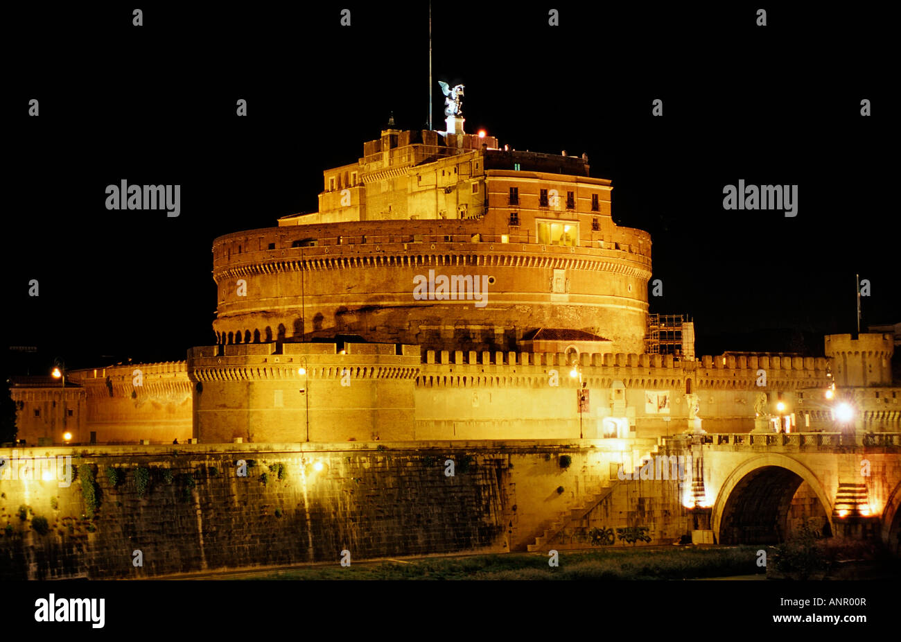 Castel Sant Angelo Italy Rome Vatican City at night Stock Photo
